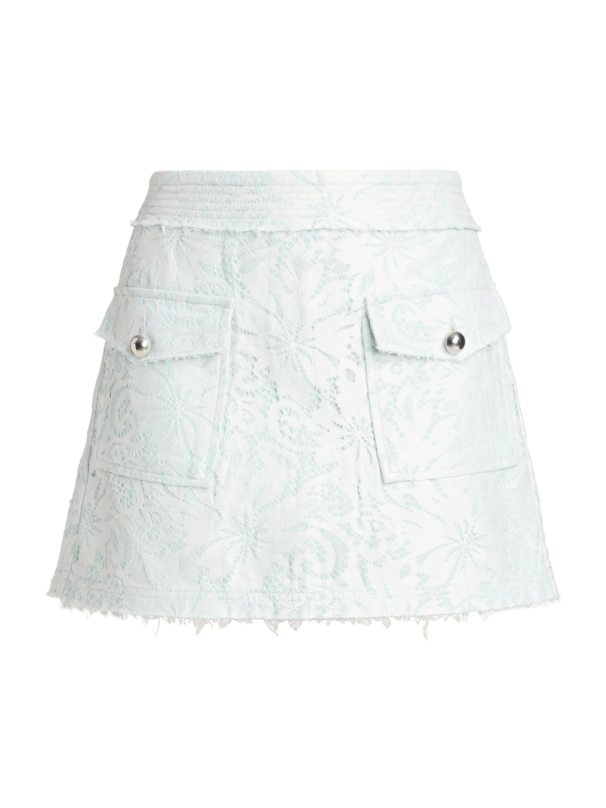 Ramy Brook Women's Zoey Hibiscus Lace Miniskirt - Blue Breeze Lace