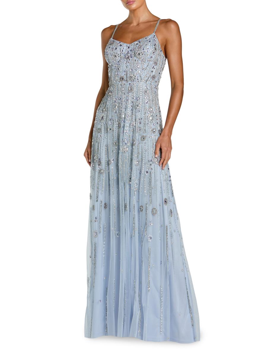 Mac Duggal Women's Crystal-embellished A-line Sleeveless Gown In Blue