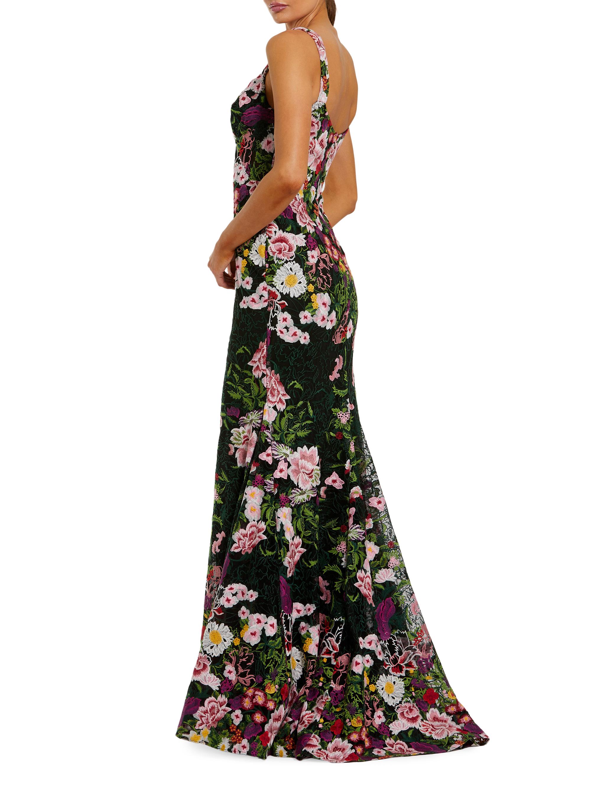 Mac Duggal Floral Embroidered Mermaid Gown | Saks Fifth Avenue