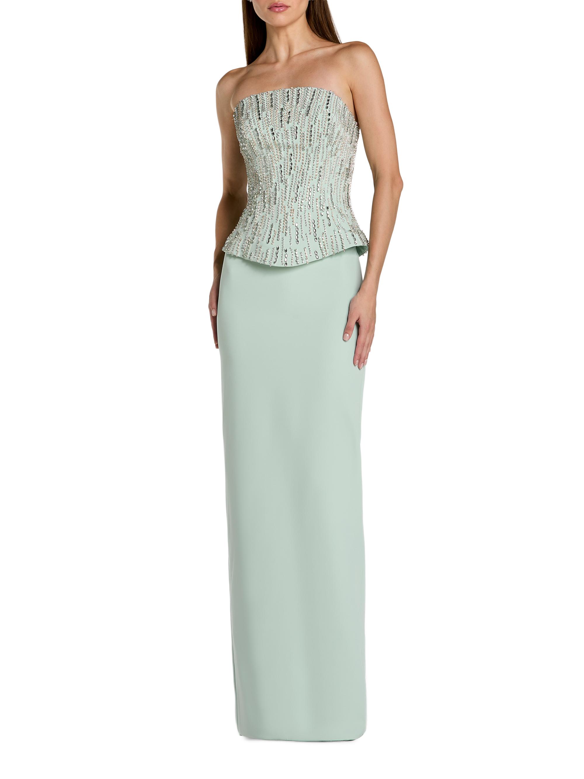 Mac Duggal Women's Embellished Corset Strapless Column Gown - Mint