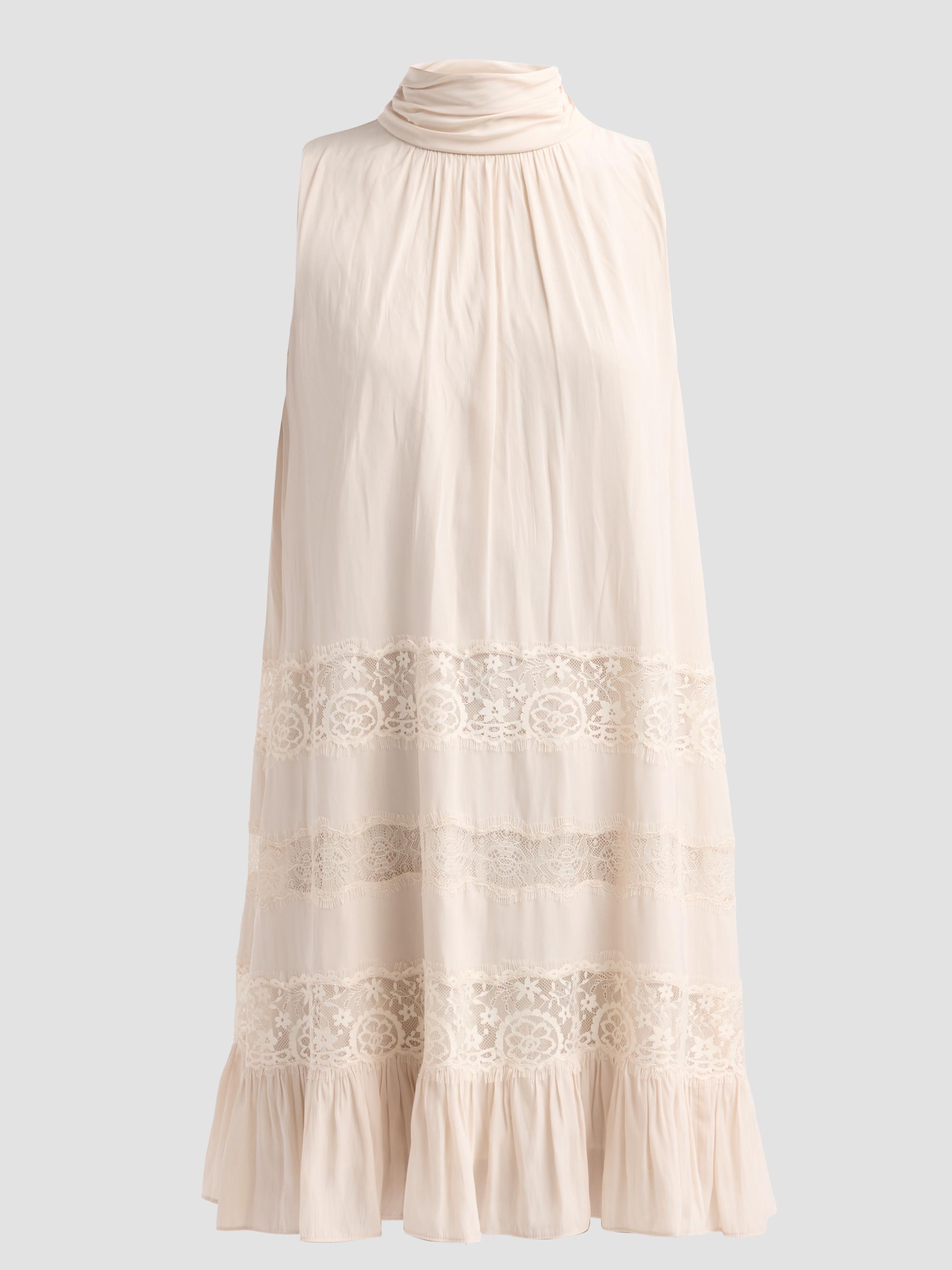 Ramy Brook Women's Samantha Tiered Lace Mini Dress - Bone | Thumbnail 6
