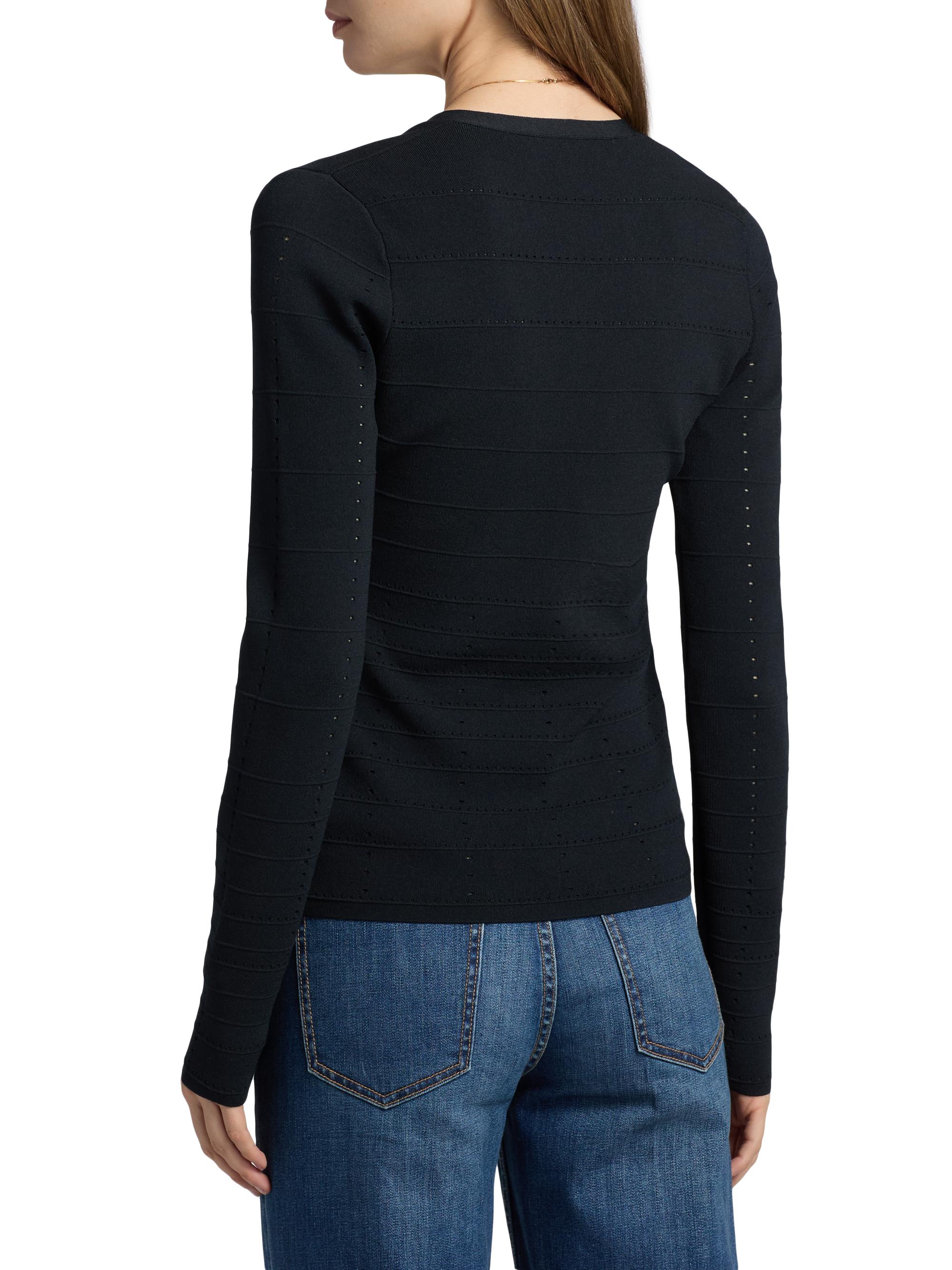 Ramy Brook Women's Astra Pointelle-Knit Cardigan - Black | Thumbnail 5