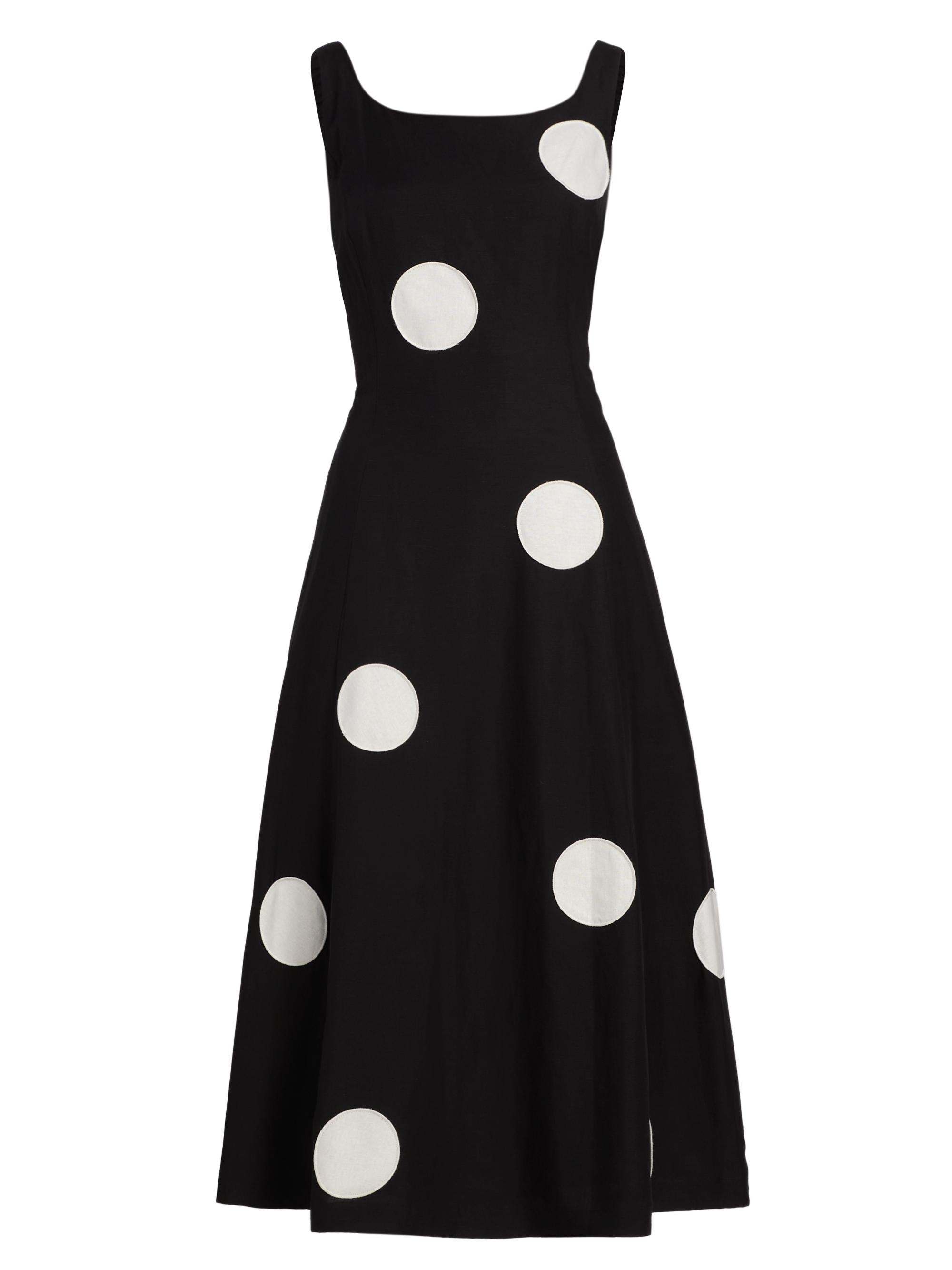 The Lucie Polka Dot Fit-&-Flare Midi-Dress