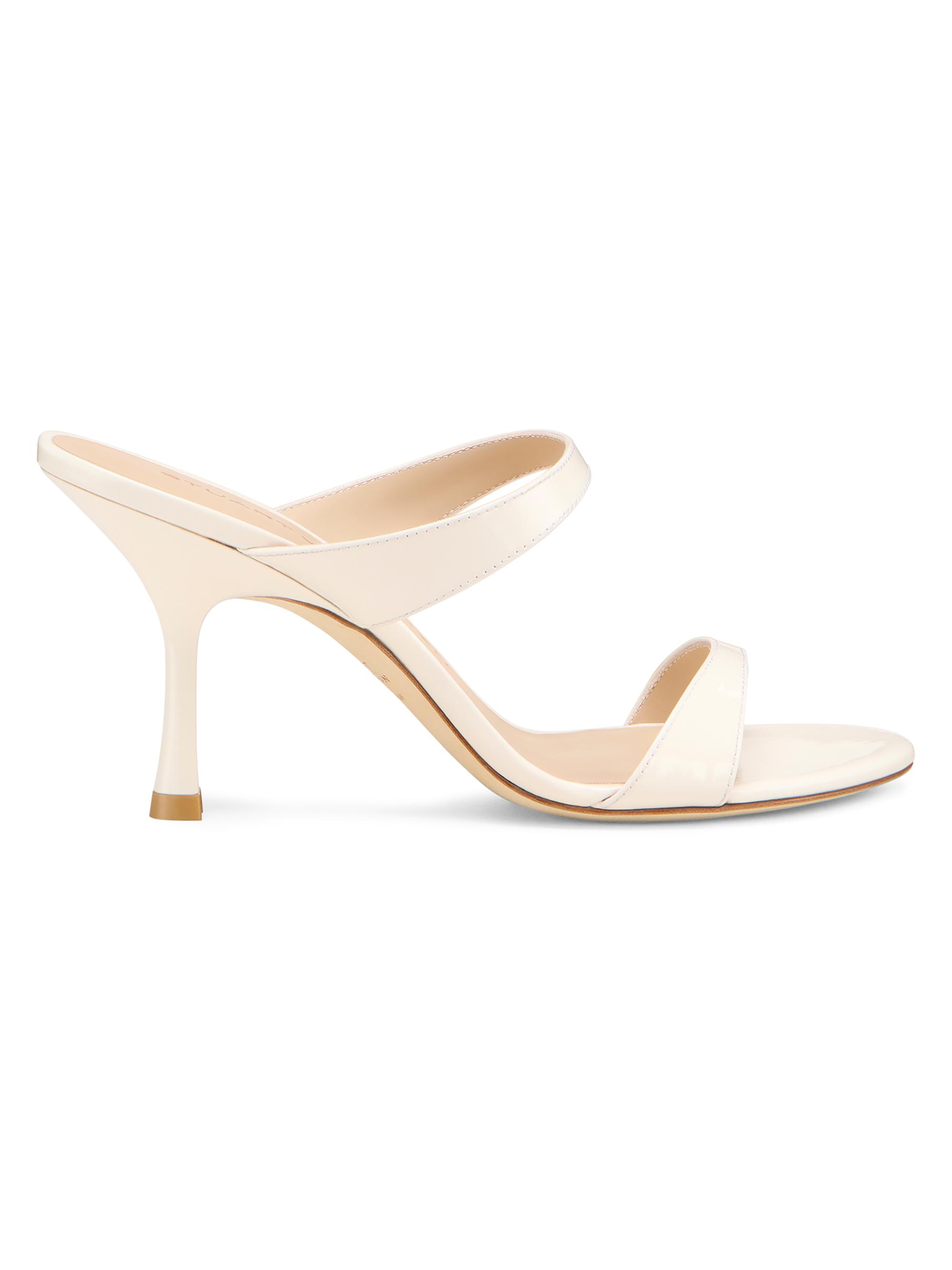 Stuart Weitzman Women's Nudist 85MM Leather Slip-On Sandals - Cream