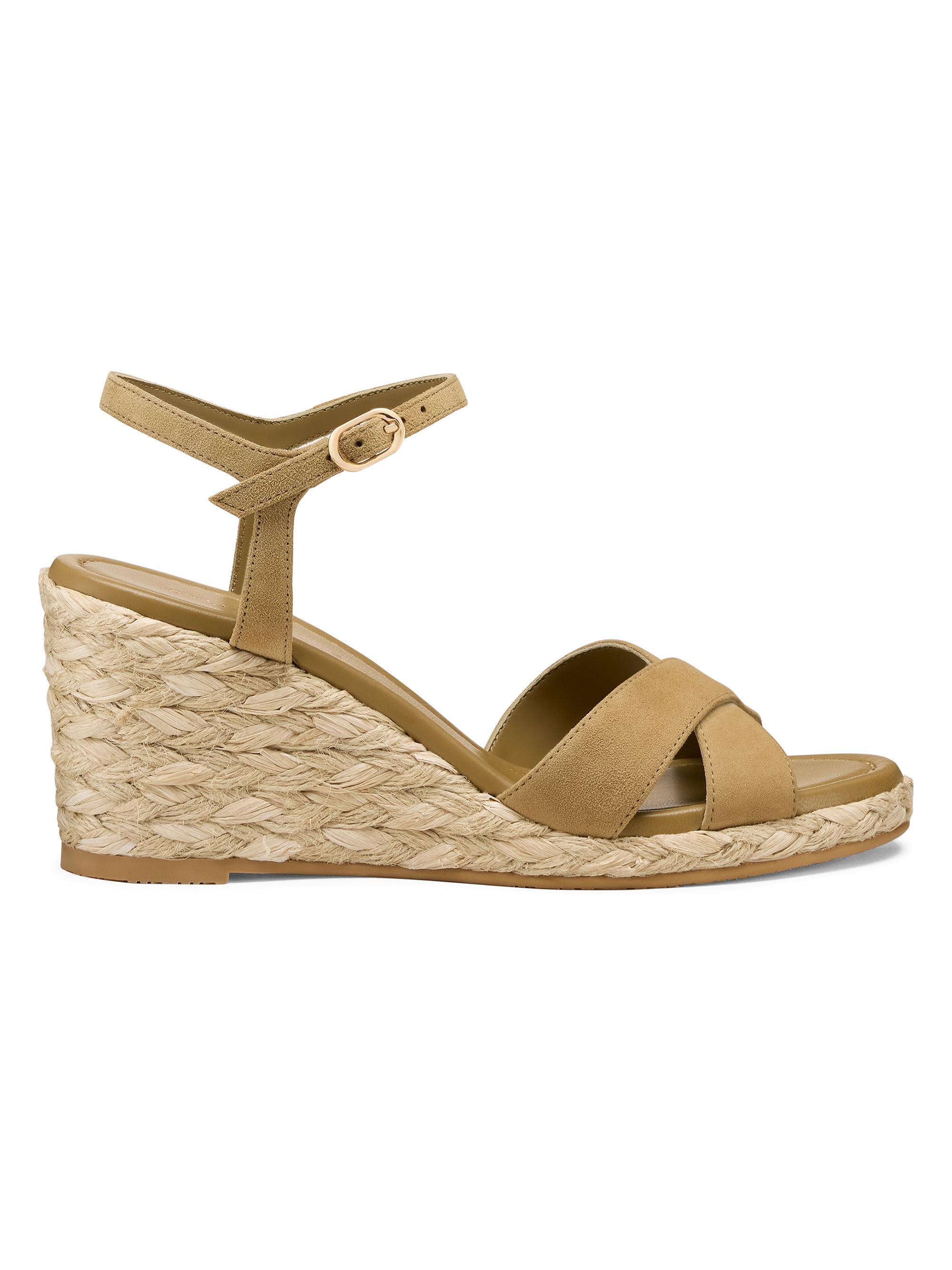 Stuart Weitzman Dayna Leather Espadrille Sandals | Saks Fifth Avenue