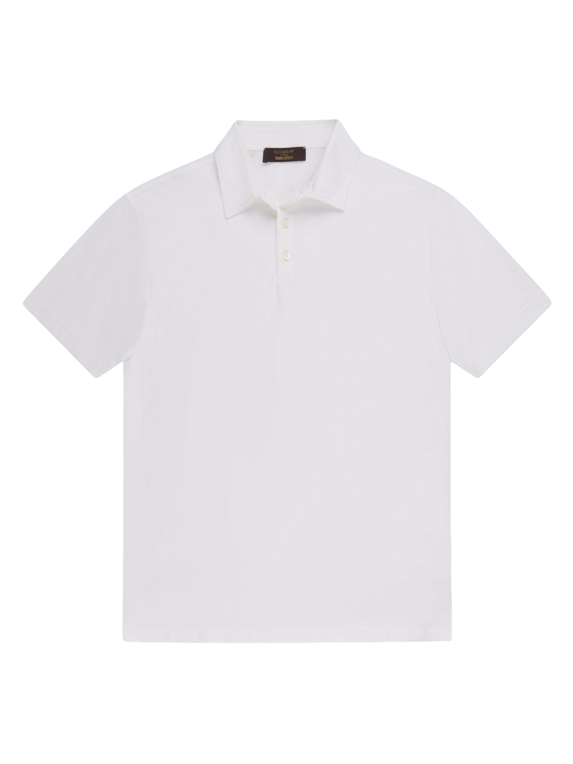 Slowear Men's Ice Short-Sleeve Cotton Polo Shirt - White