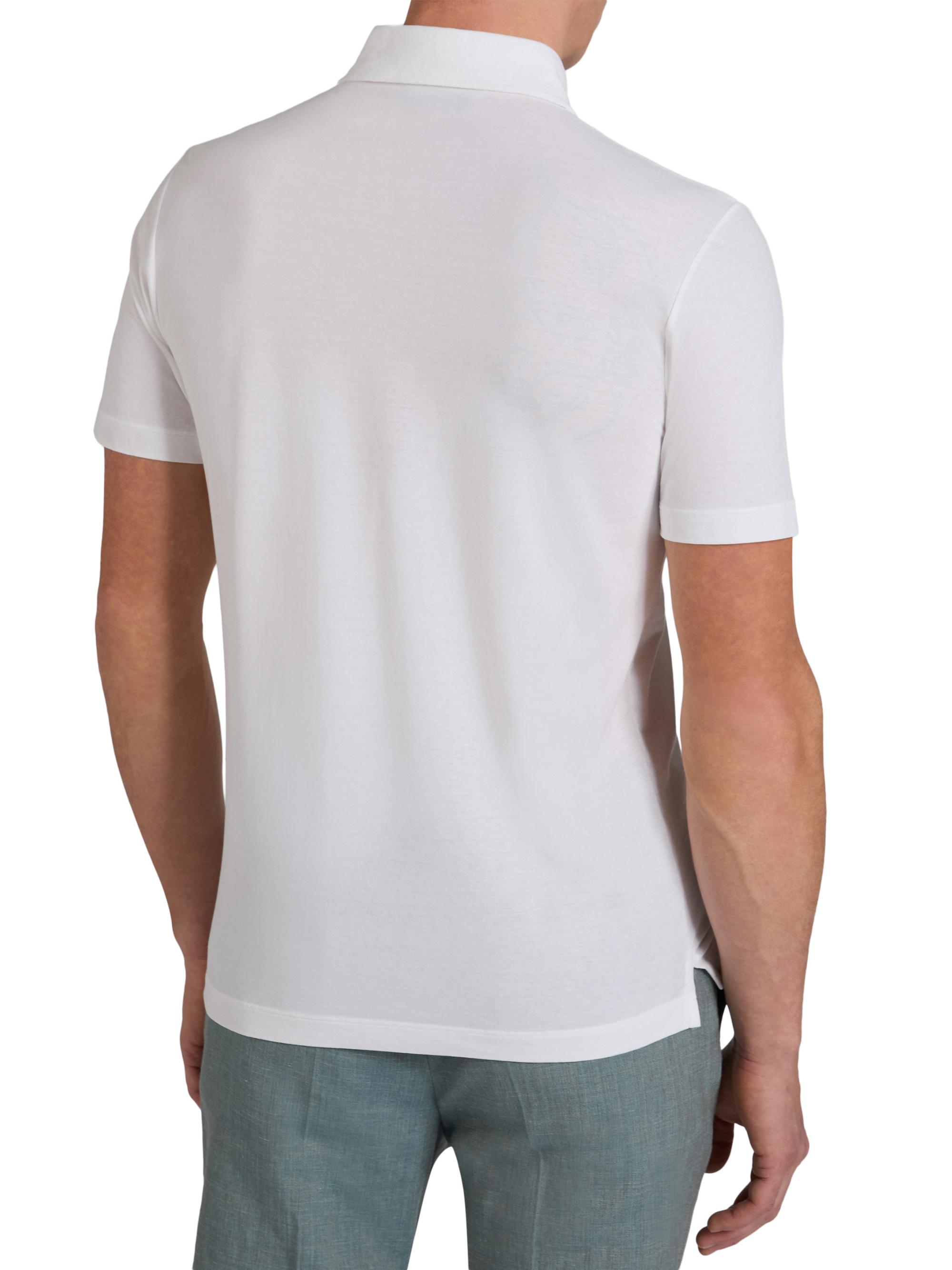 Slowear Men's Ice Short-Sleeve Cotton Polo Shirt - White | Thumbnail 3