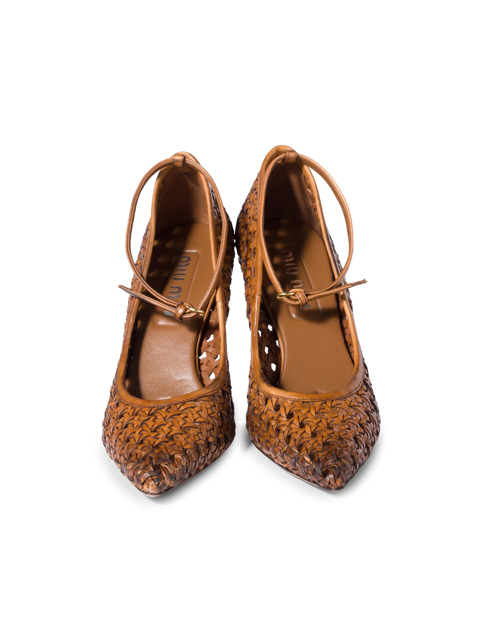 Miu Miu Woven Leather Pumps | Saks Fifth Avenue