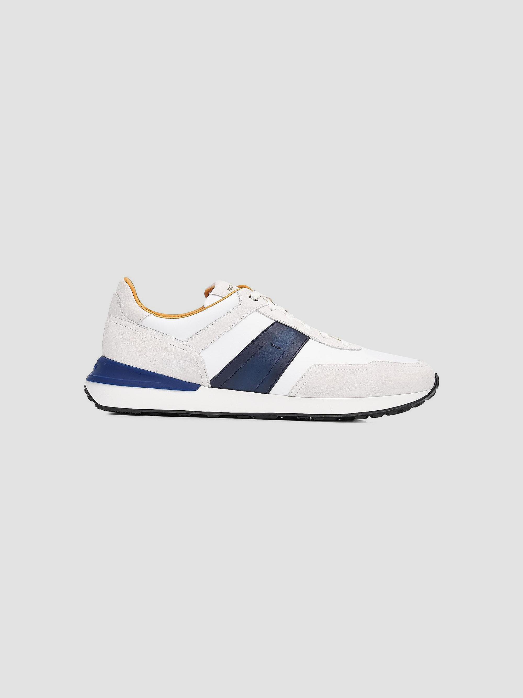 Magnanni Men's Sentro Leather Low-Top Sneakers - White Navy | Thumbnail 5