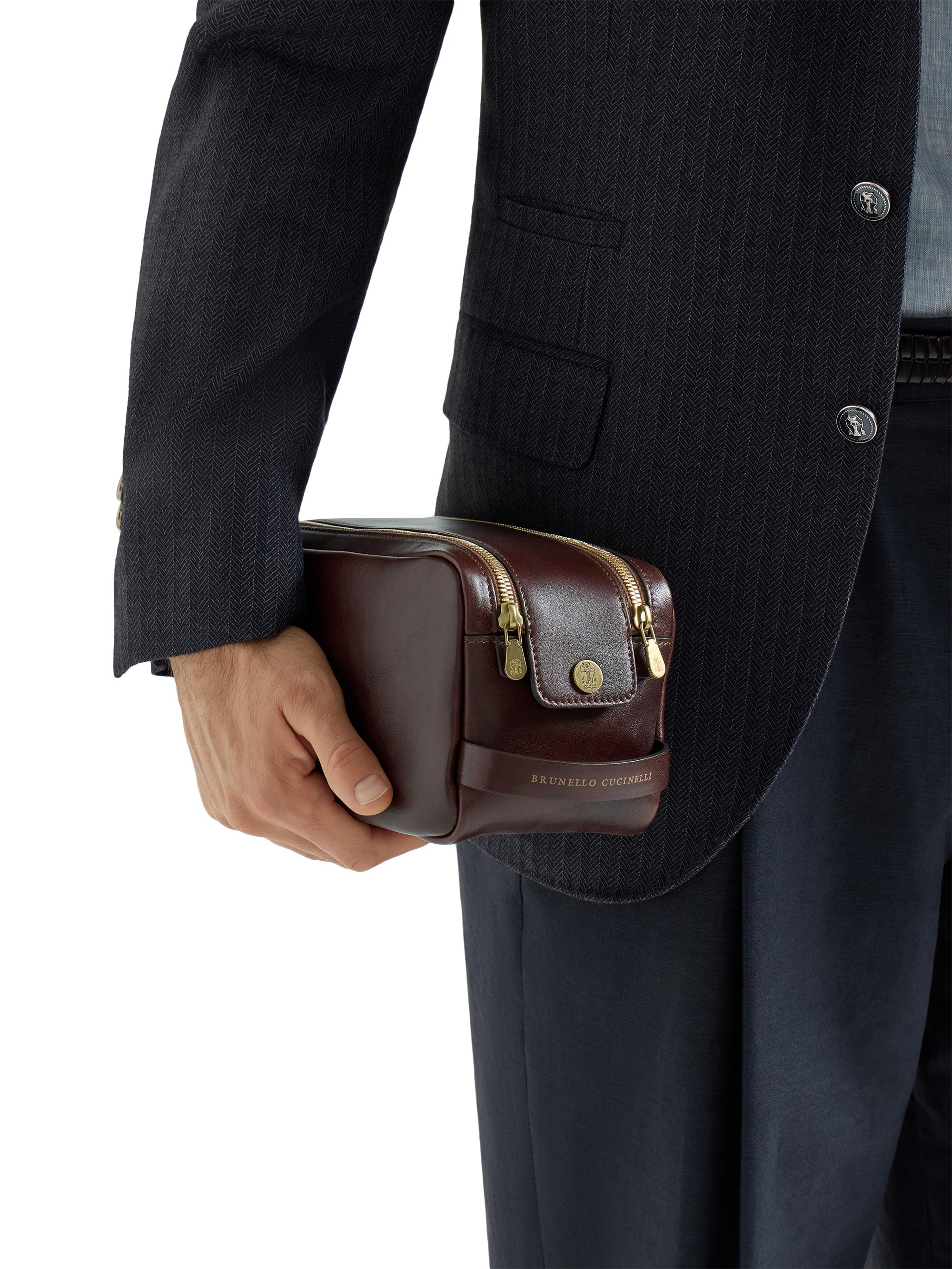 Brunello Cucinelli Calfskin Beauty Case with Double Zipper | Saks