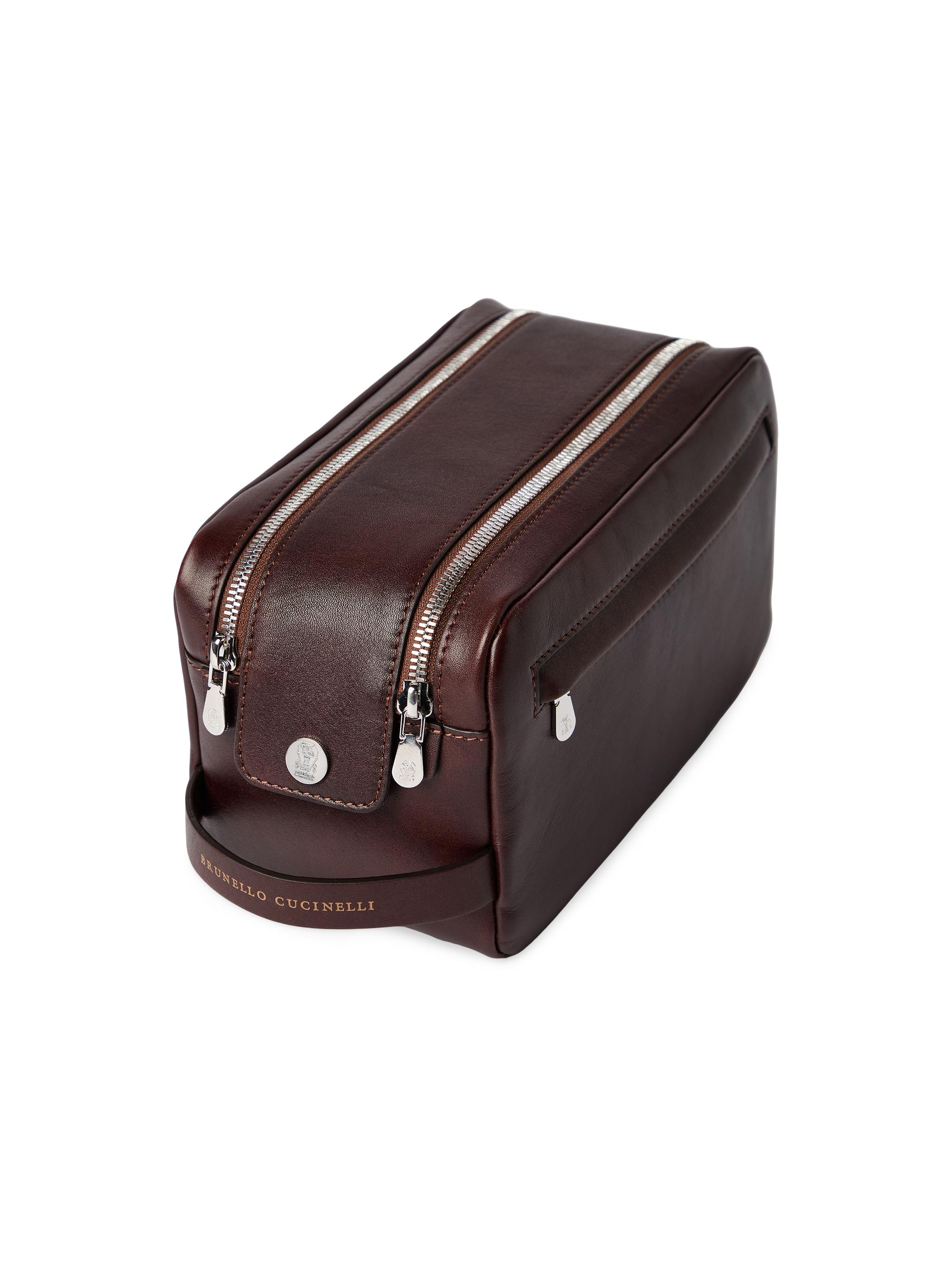 Brunello Cucinelli Calfskin Beauty Case with Double Zipper | Saks