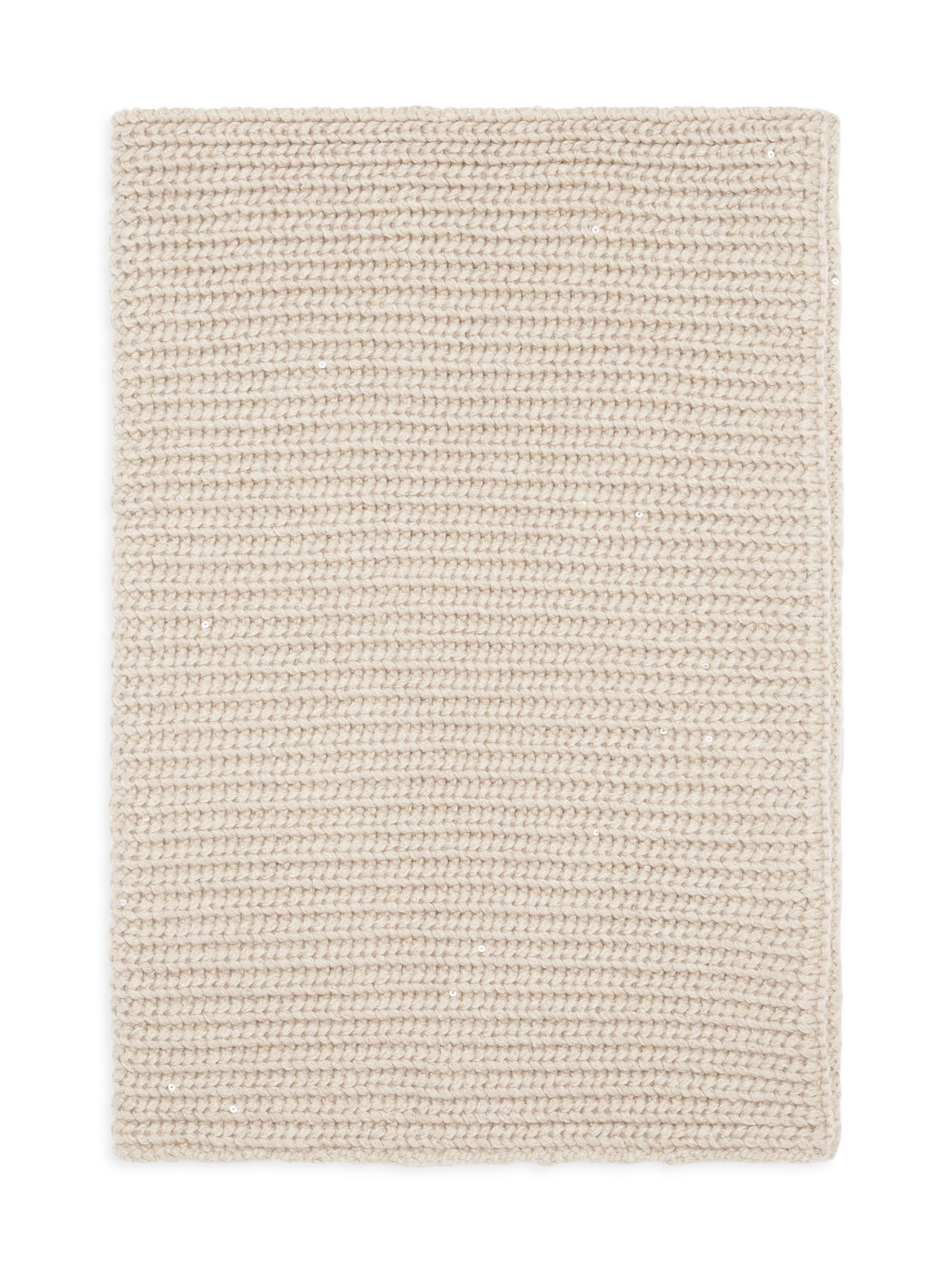 Brunello Cucinelli Women's Cashmere and Silk Dazzling Rib Knit Neck Warmer - Beige