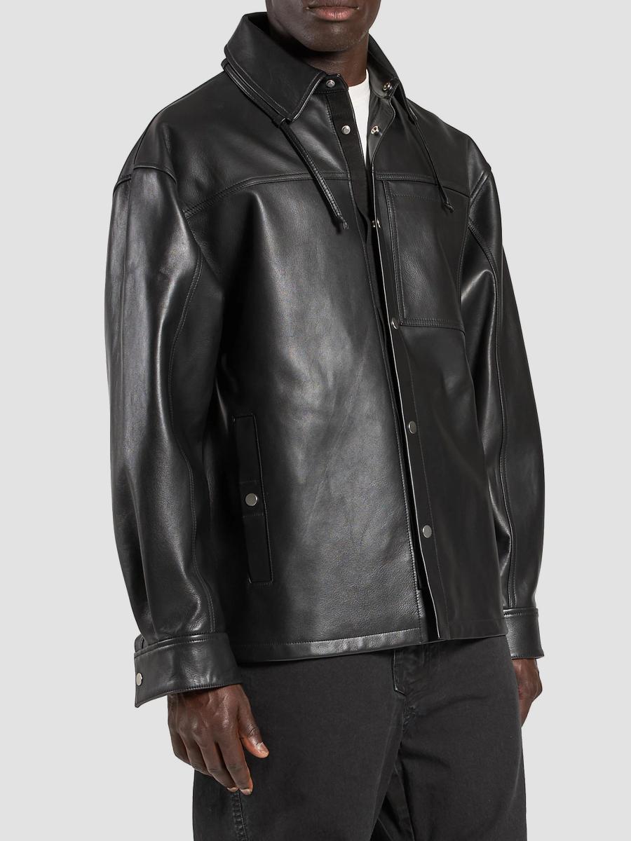 Mordecai Snap-Front Leather Overshirt | Saks Fifth Avenue