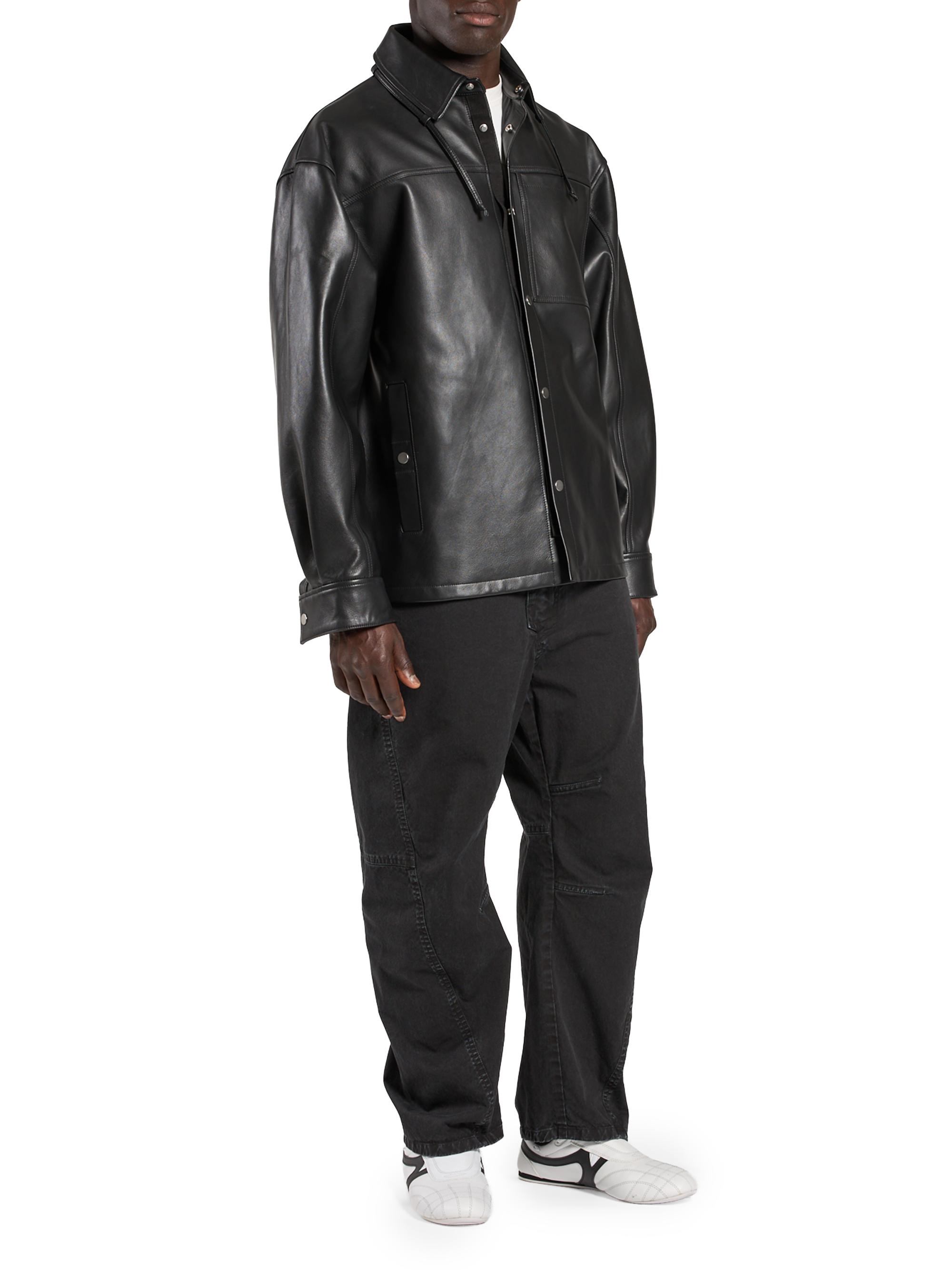 Mordecai Snap-Front Leather Overshirt | Saks Fifth Avenue