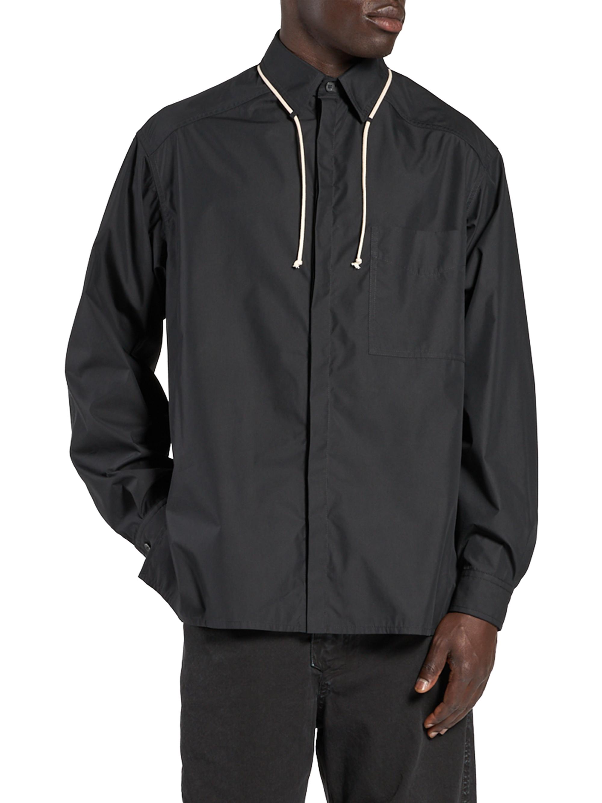 Mordecai Men's Point Collar Corduroy Cotton-Blend Shirt - Black