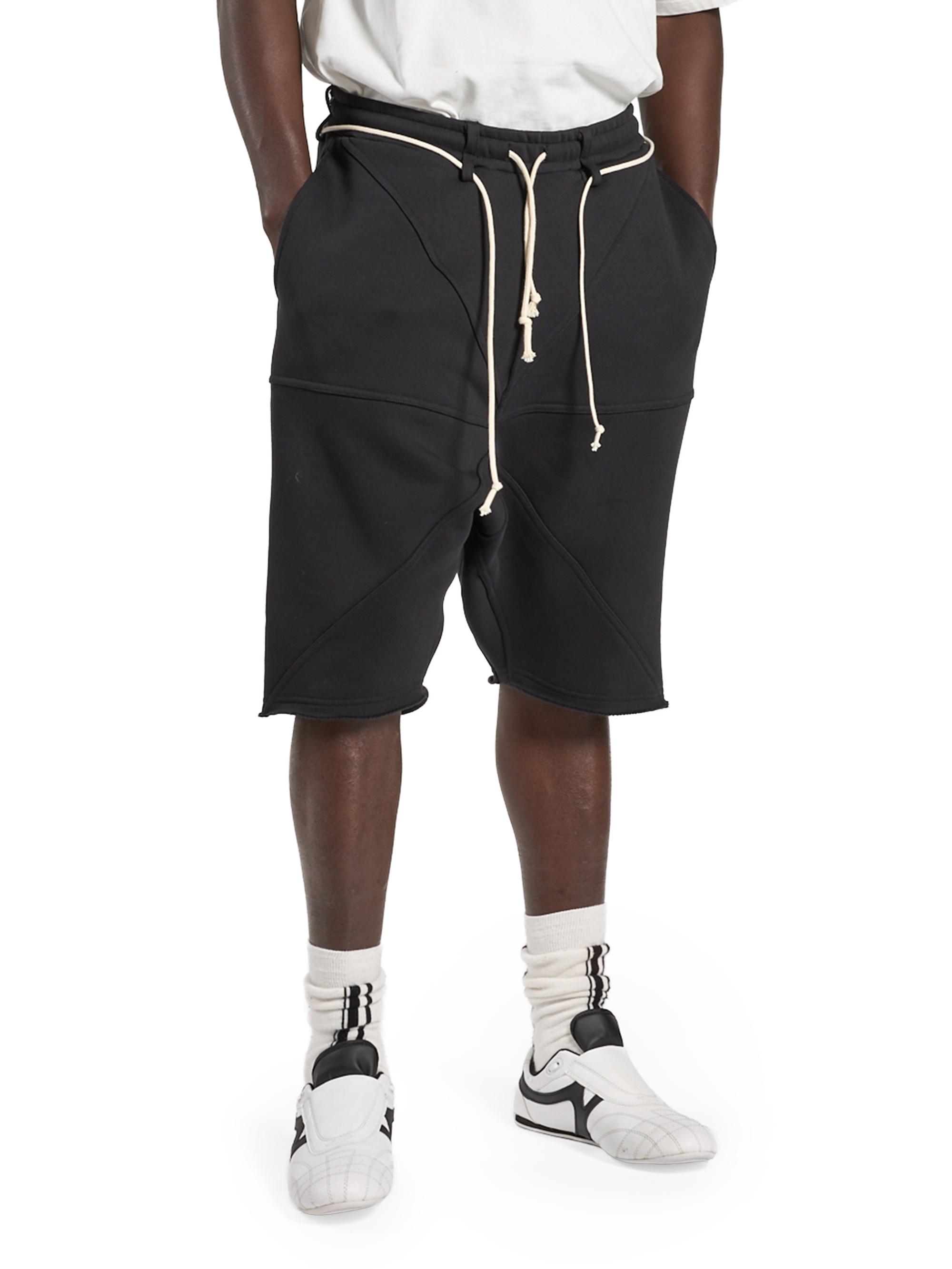 Mordecai Men's Cotton Drawstring Jogger Shorts - Black