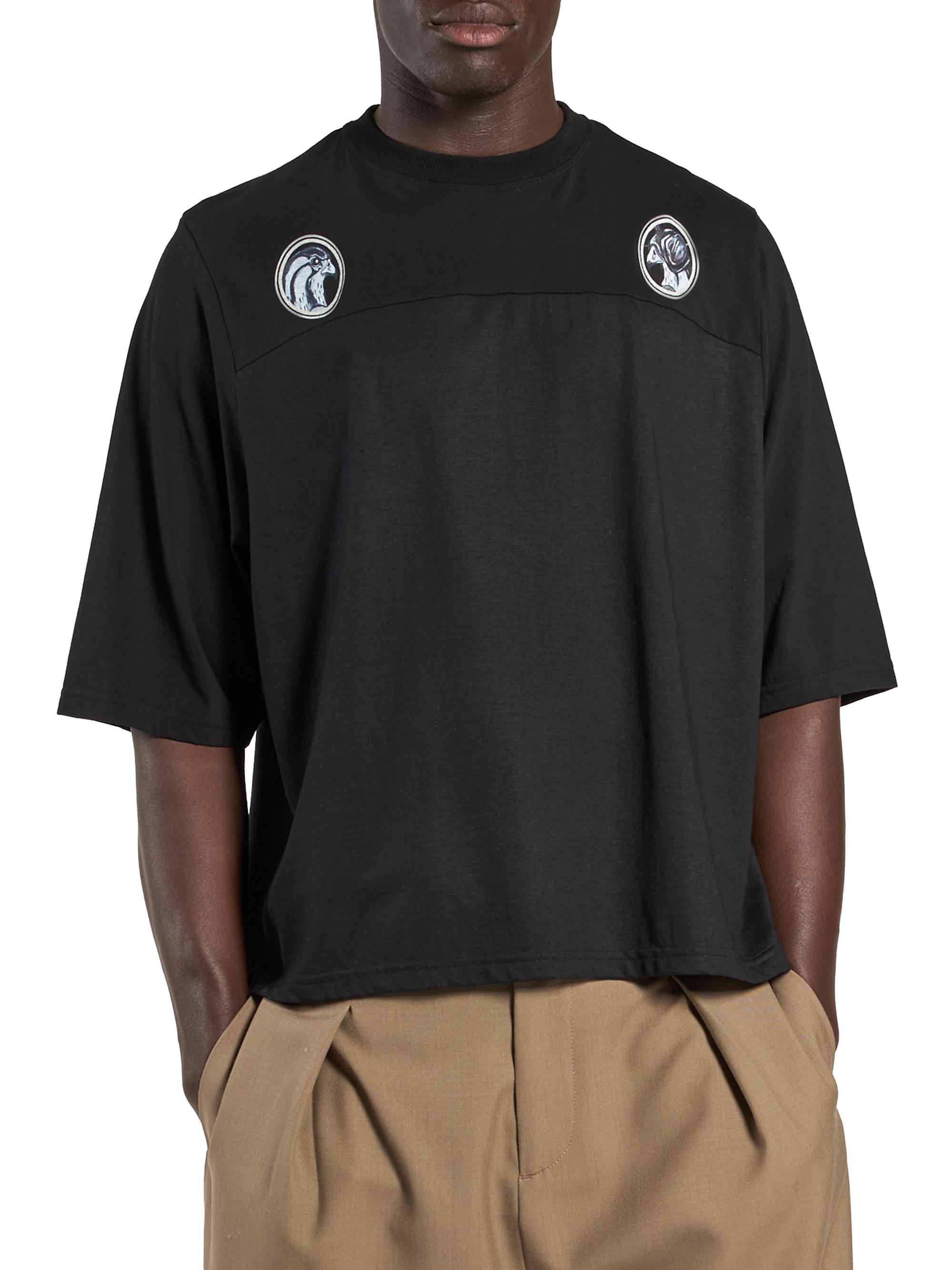 Mordecai Men's Falcon Printed Cotton T-Shirt - Black