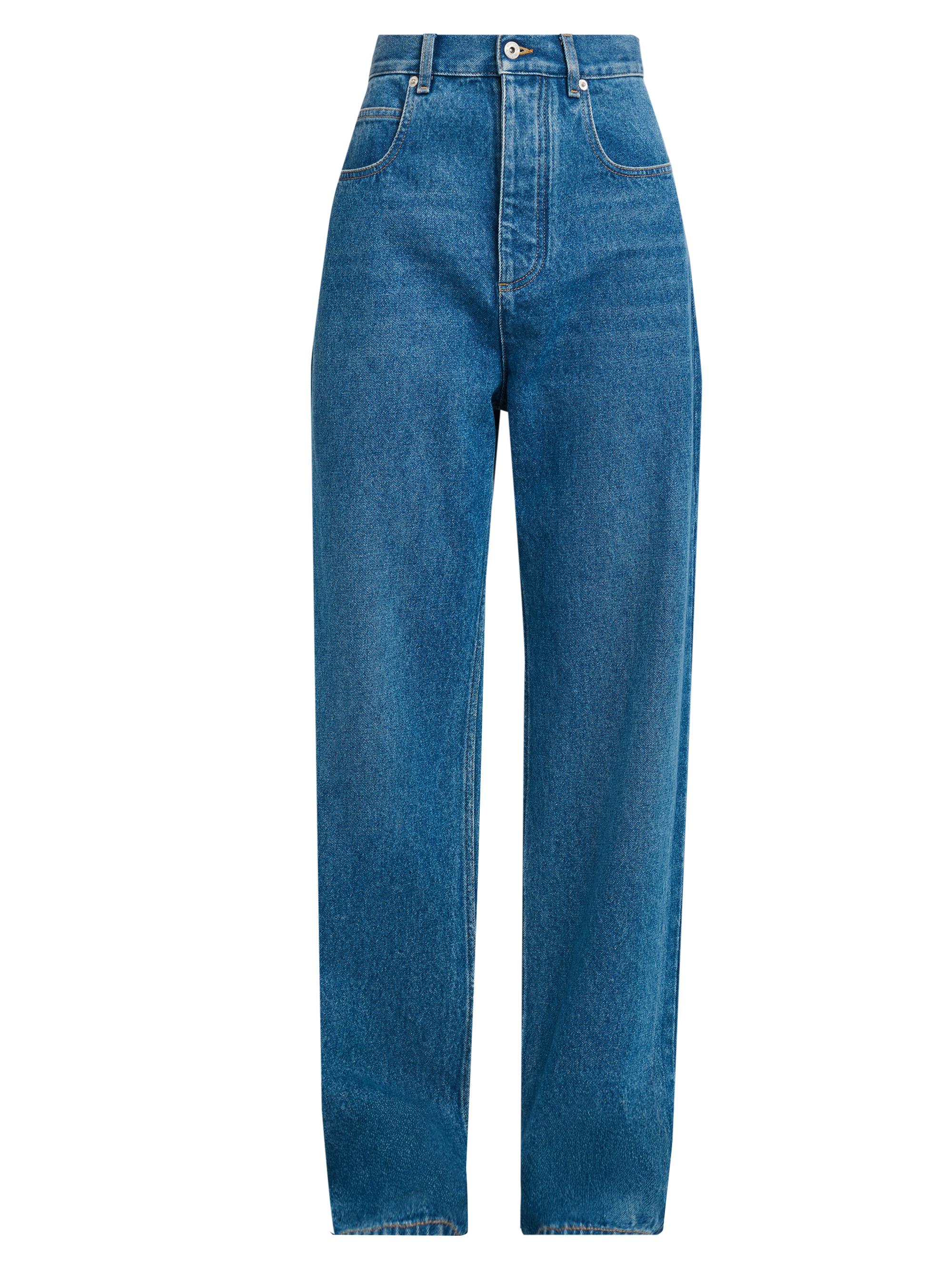 Bottega Veneta Women's Cotton High-Rise Wide-Leg Jeans - Mid Blue