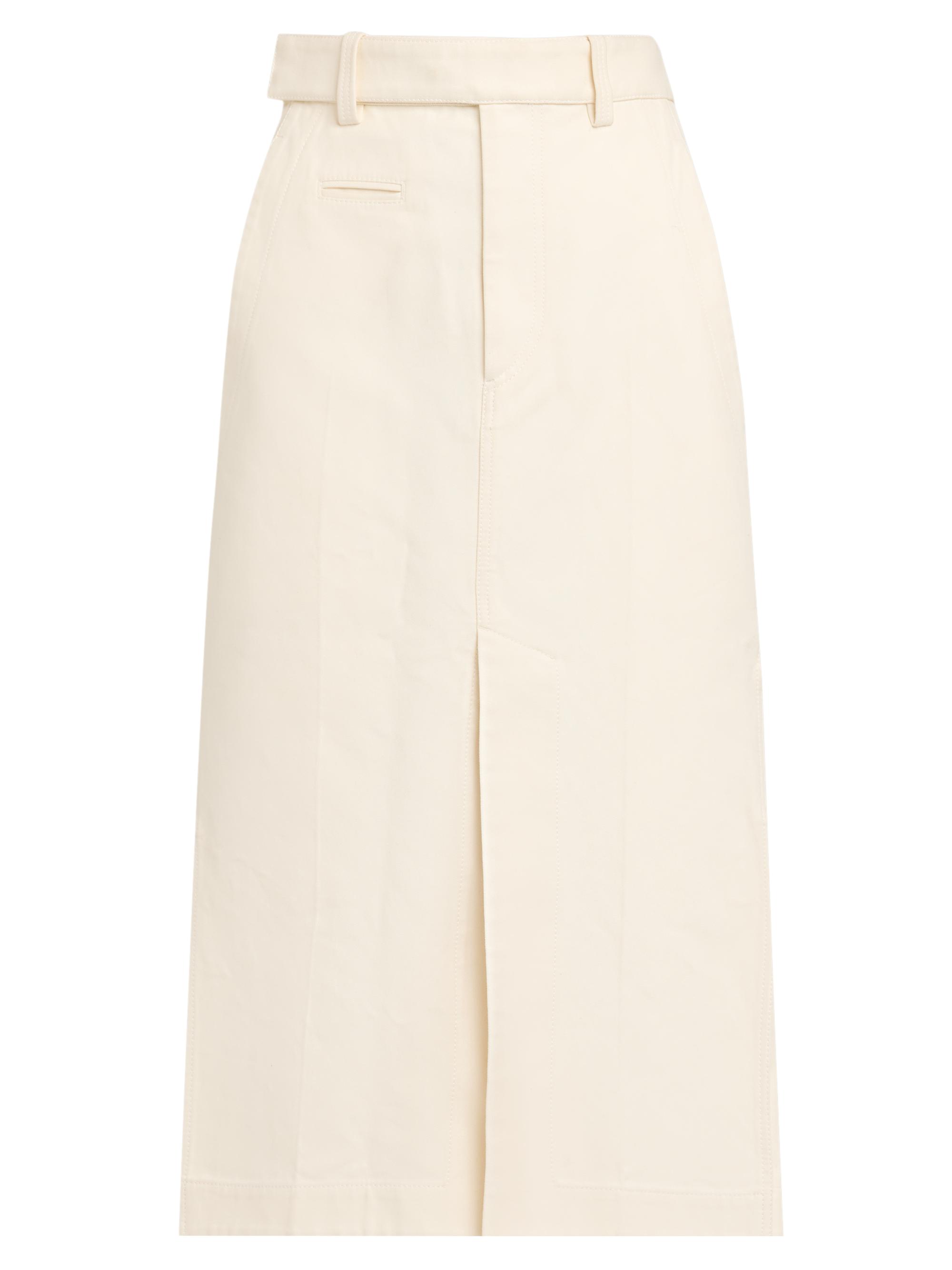 Bottega Veneta Women's Workwear Cotton Twill Midi-Skirt - Parchment