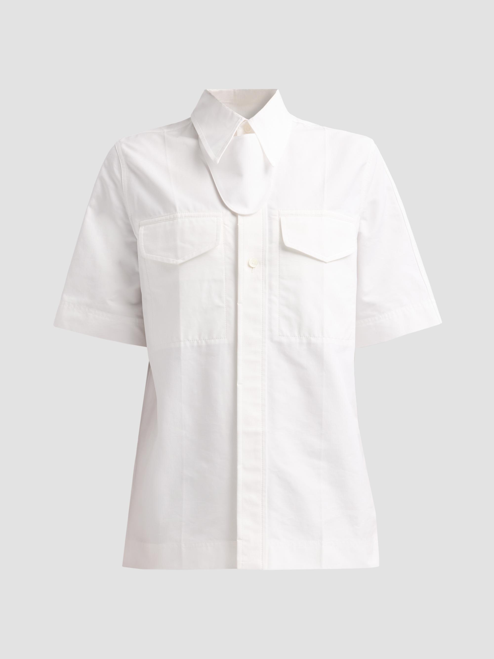 Bottega Veneta Women's Compact Cotton Toile Shirt - Chalk | Thumbnail 6