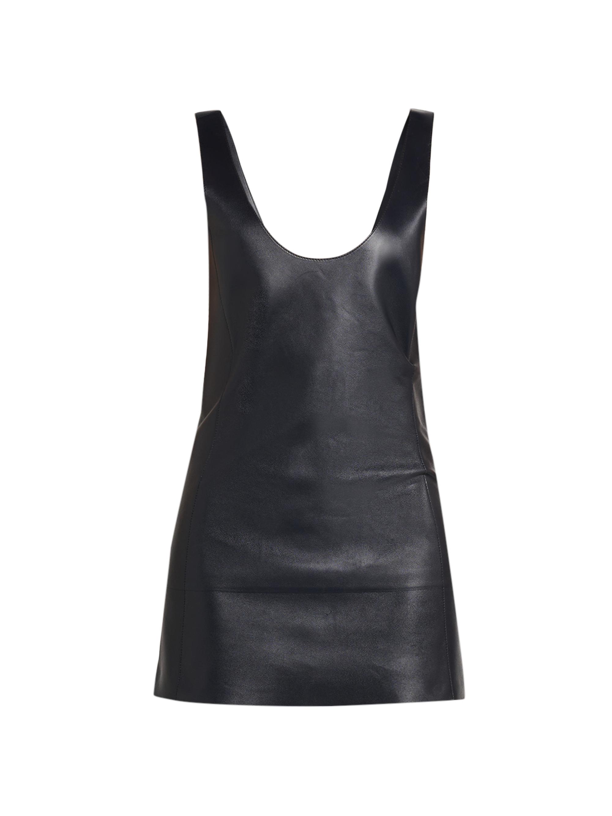 Bottega Veneta Women's Scoopneck Open-Back Leather Top - Midnight Blue