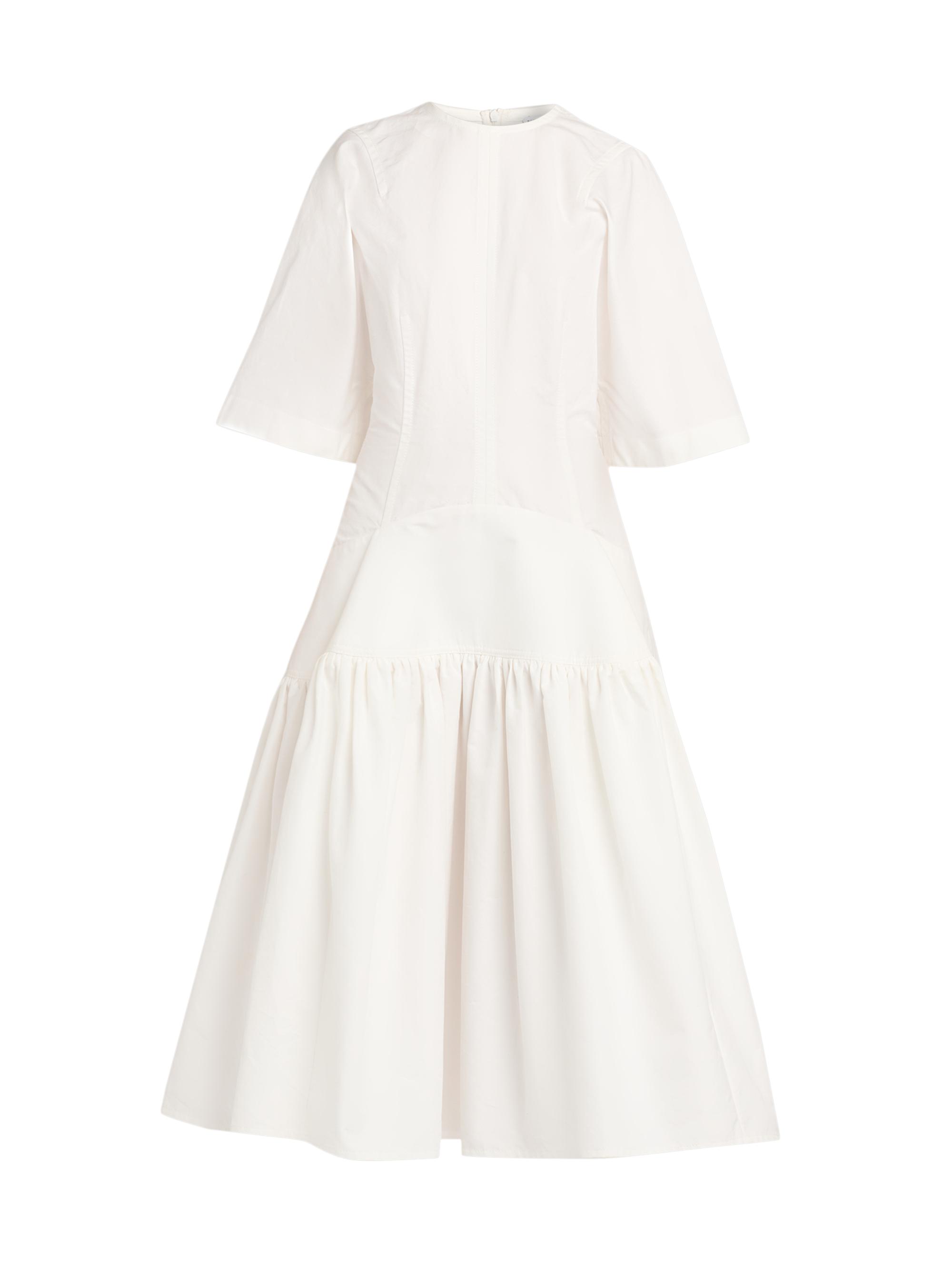 Bottega Veneta Women's Cotton Toile Drop-WaistMidi-Dress - Chalk
