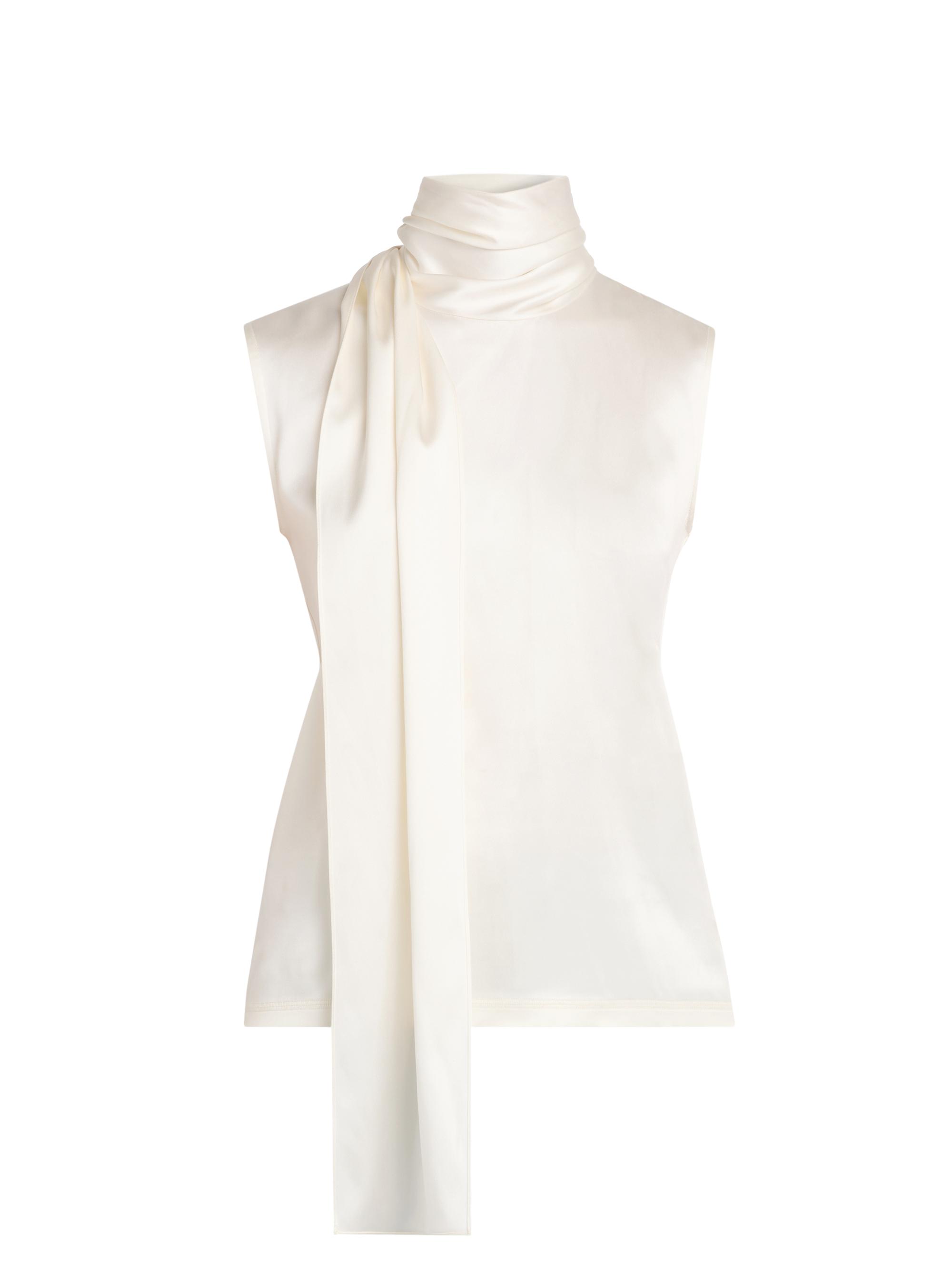 Bottega Veneta Women's Stretch-Silk Scarf Top - White