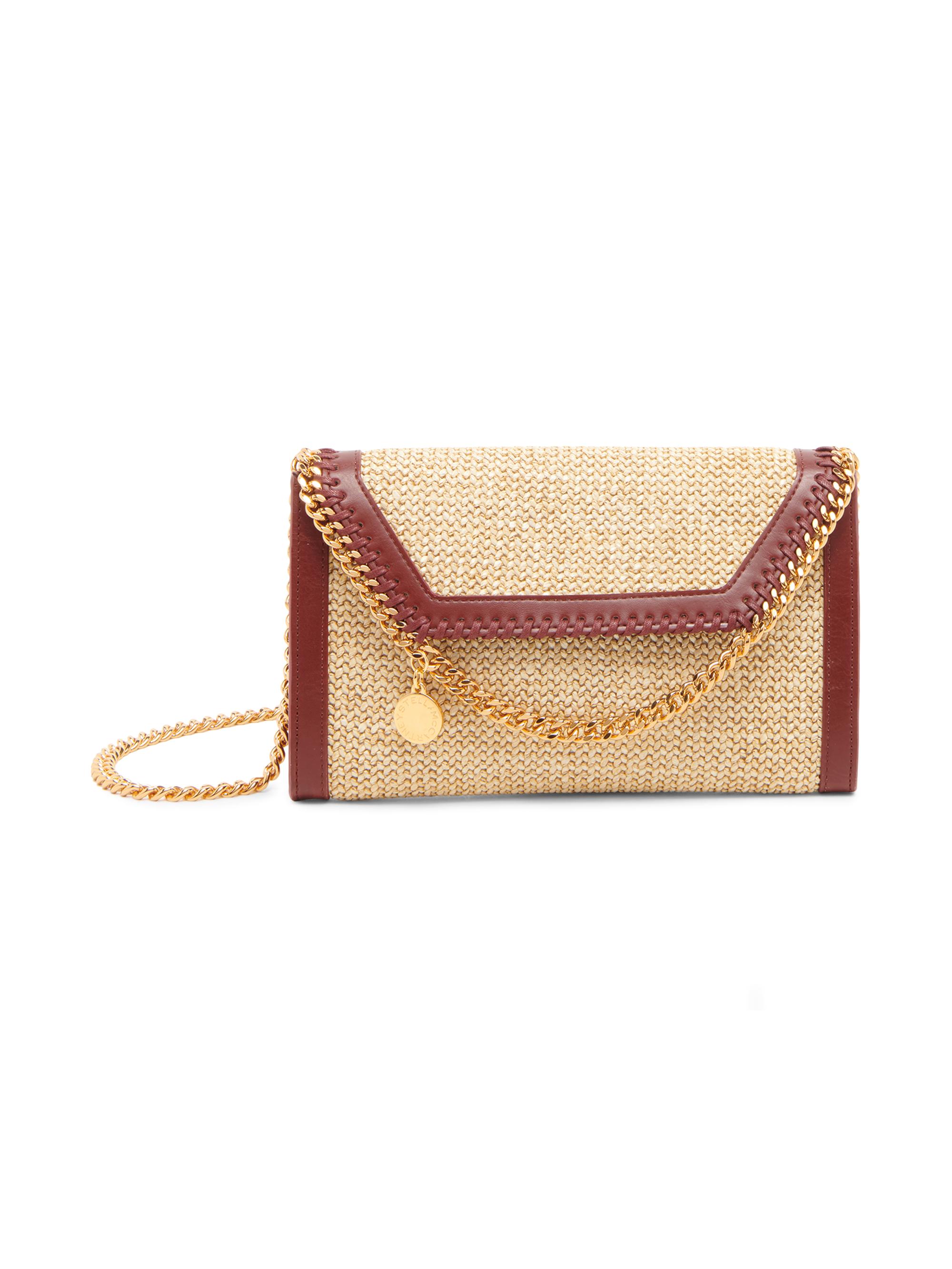Stella McCartney Women's Falabella Chain-Trimmed Raffia Wallet - Natural Cherry