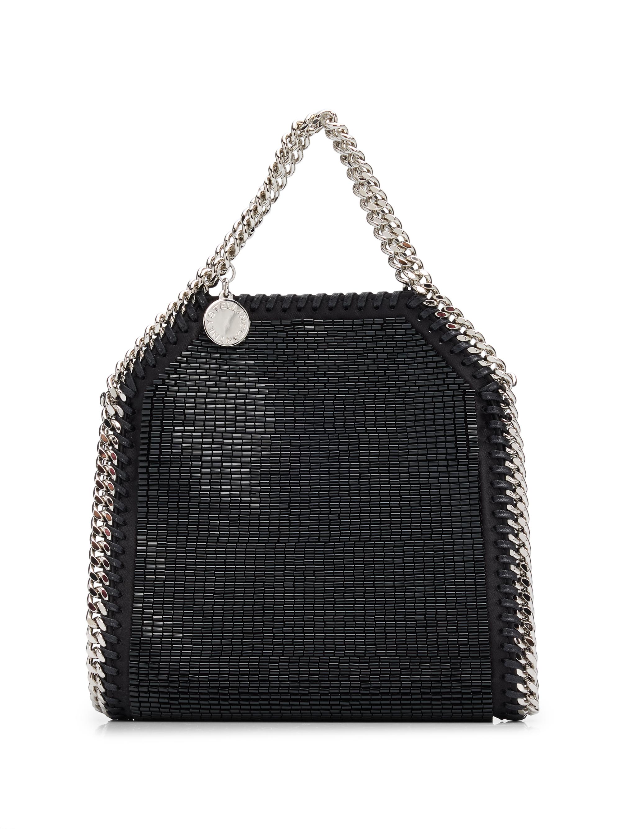 Stella McCartney Women's Falabella Tiny Beaded Satin Top Handle Bag - Black