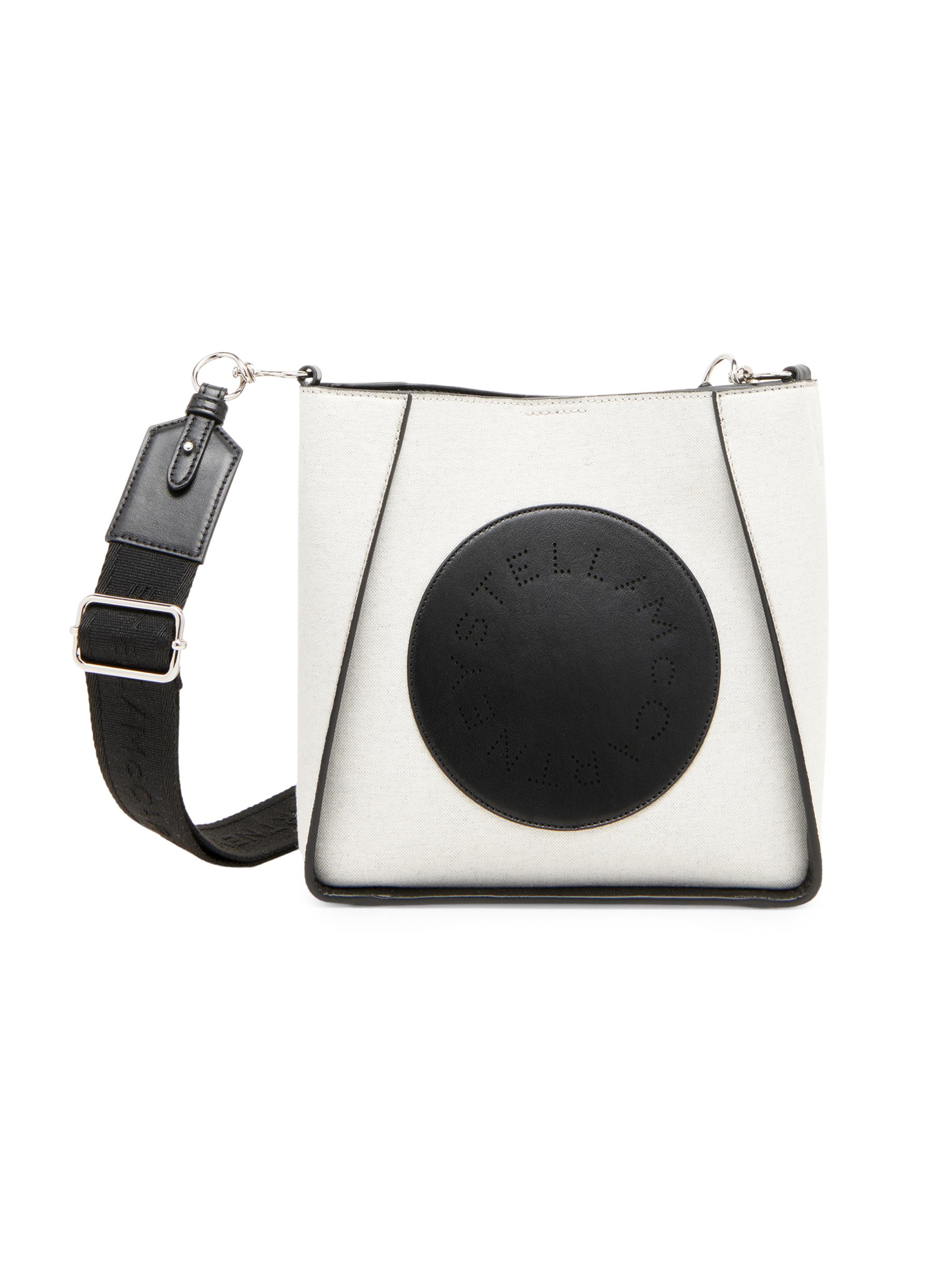 Stella McCartney Women's Logo Cotton Canvas Crossbody Bag - Black - Women's Bags