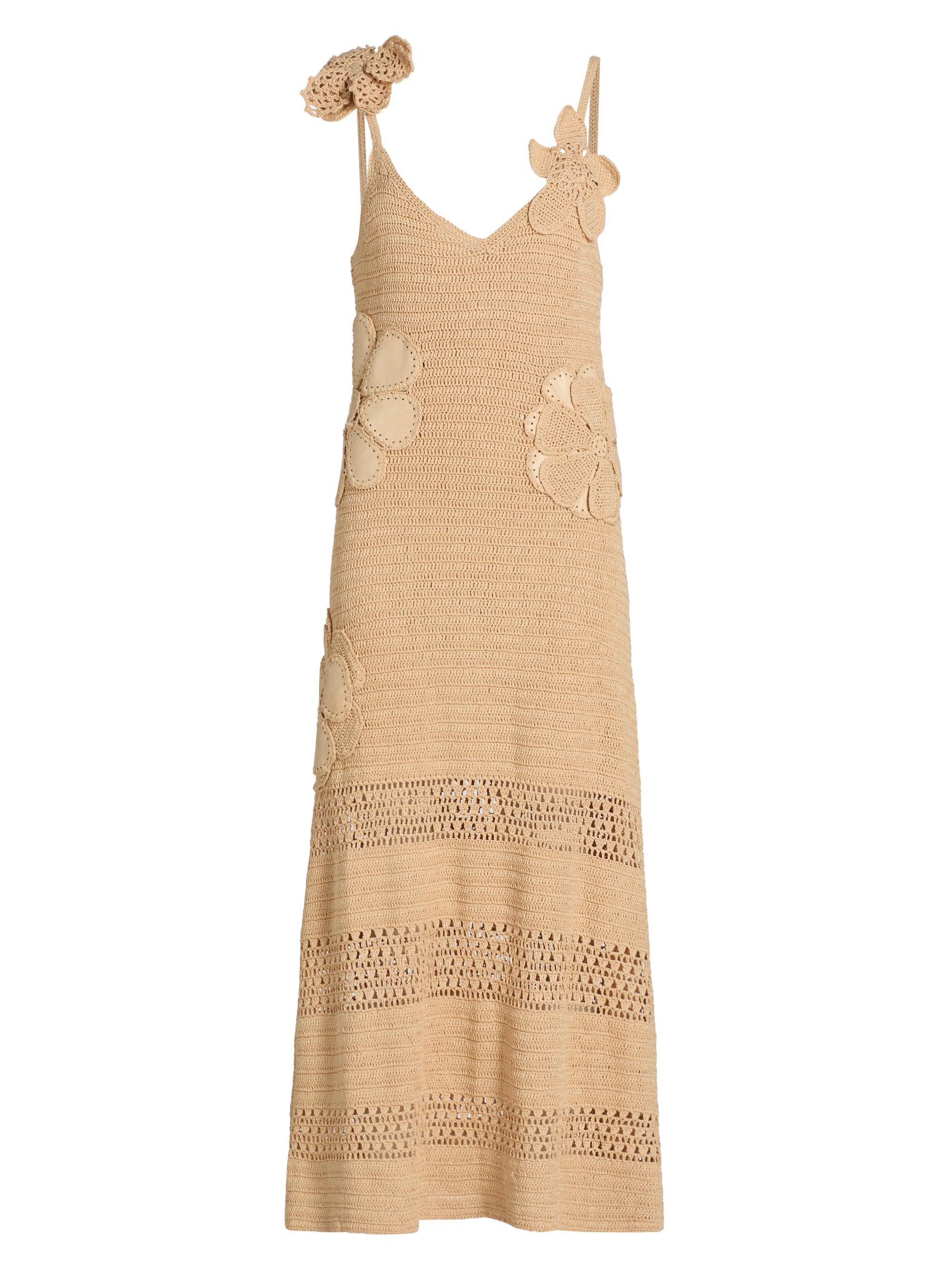 Ramy Brook Women's Camille Floral Appliqué Cotton Crochet Midi-Dress - Sandstone