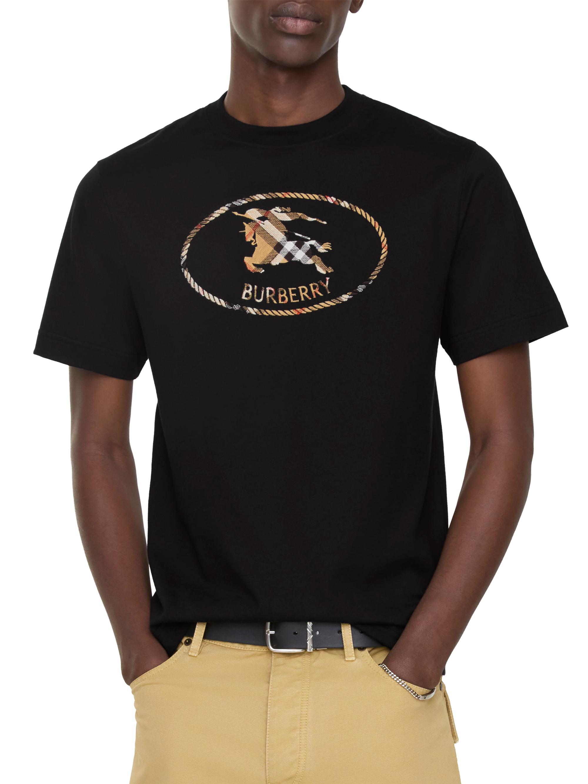 Burberry Seth Logo-Embroidered Cotton Slim-Fit T-Shirt | Saks