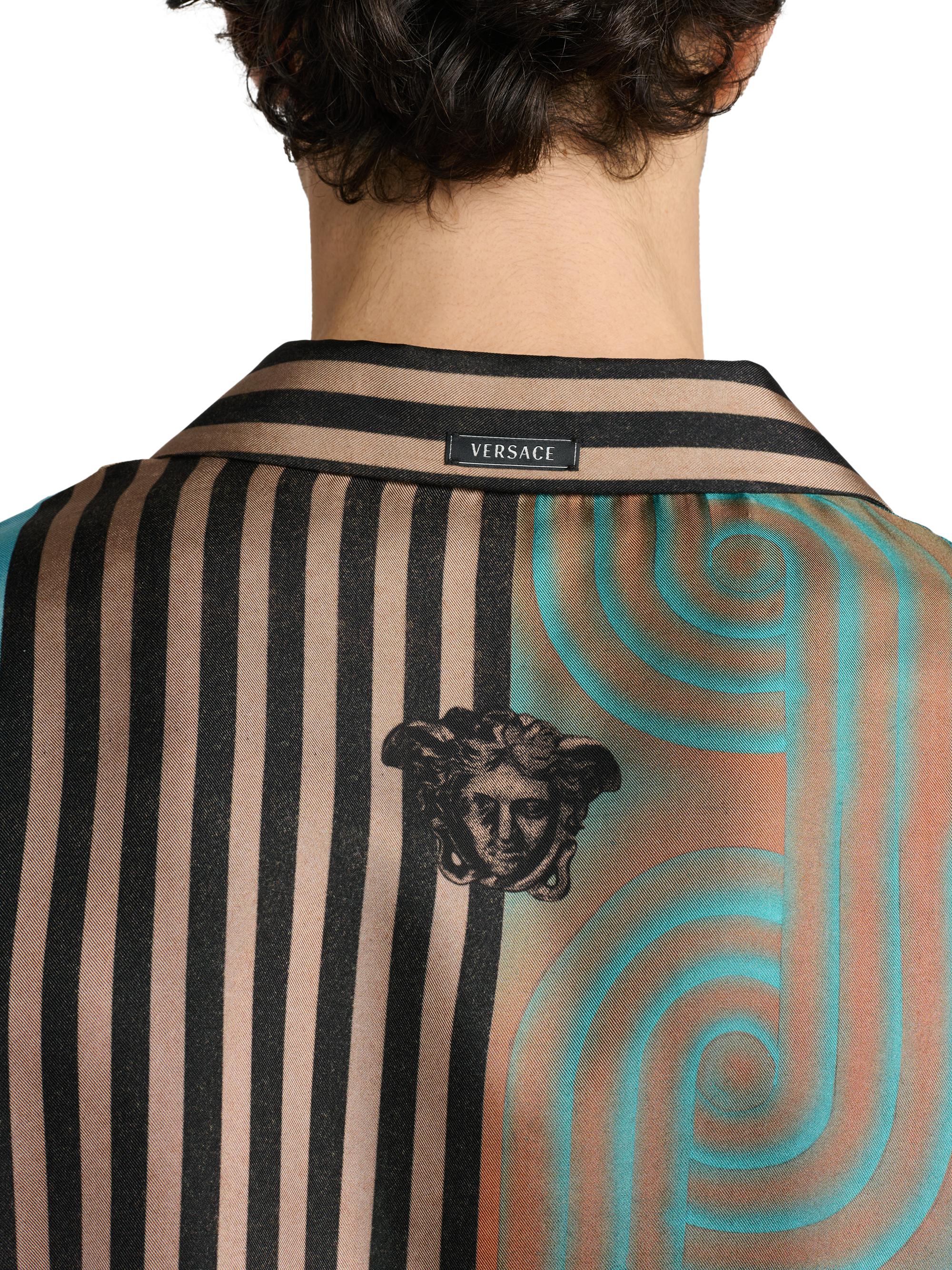Versace Men's Printed Silk Camp Shirt | Thumbnail 6