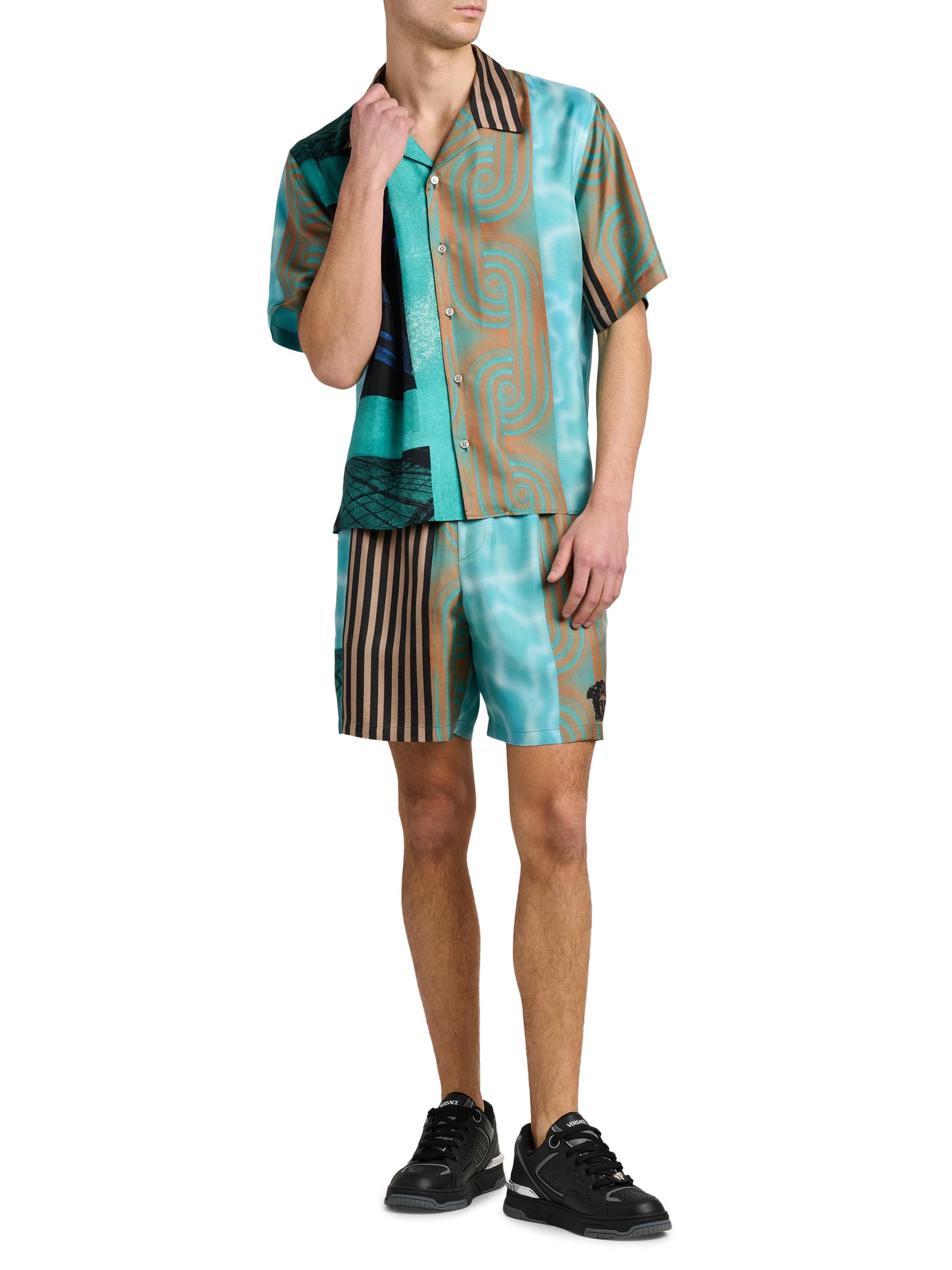 Versace Men's Printed Silk Camp Shirt | Thumbnail 2