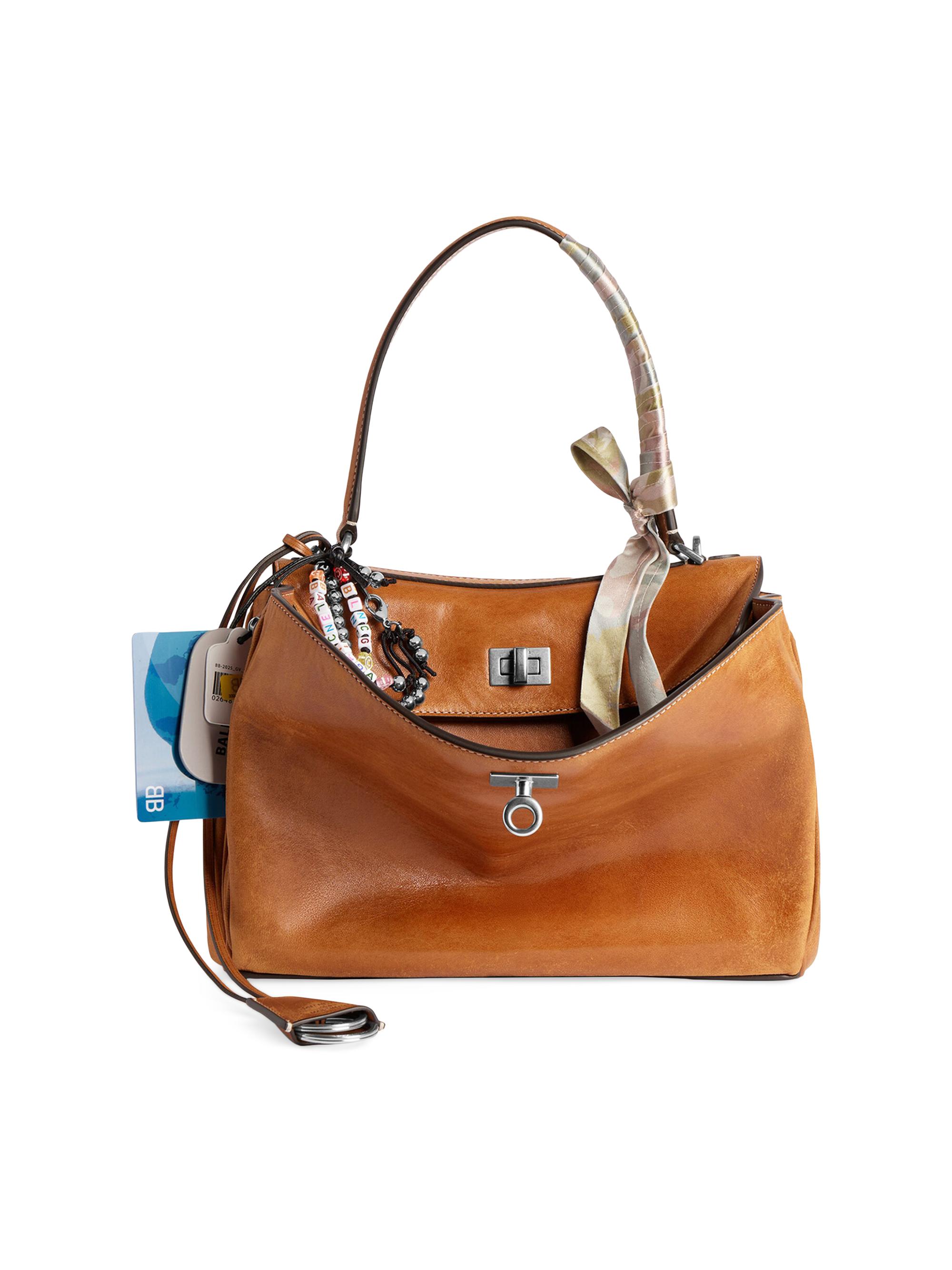 Balenciaga Women's Rodeo  Top Handle Bag with Charms - Tan Cowboy