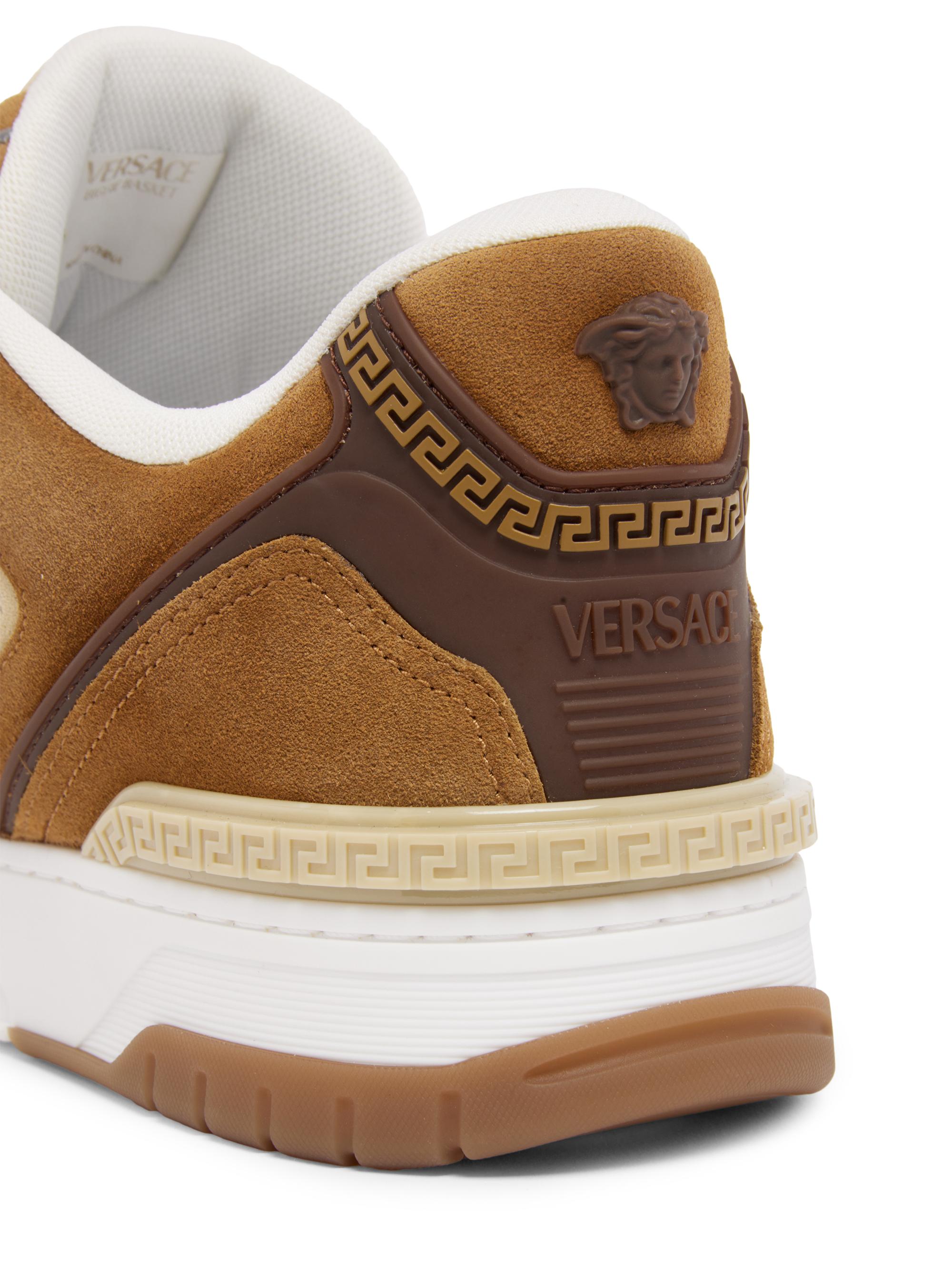 Versace Men's Biggie Basket Suede Low-Top Sneakers - Whiskey Beigeburned Gold 6 | Thumbnail 6