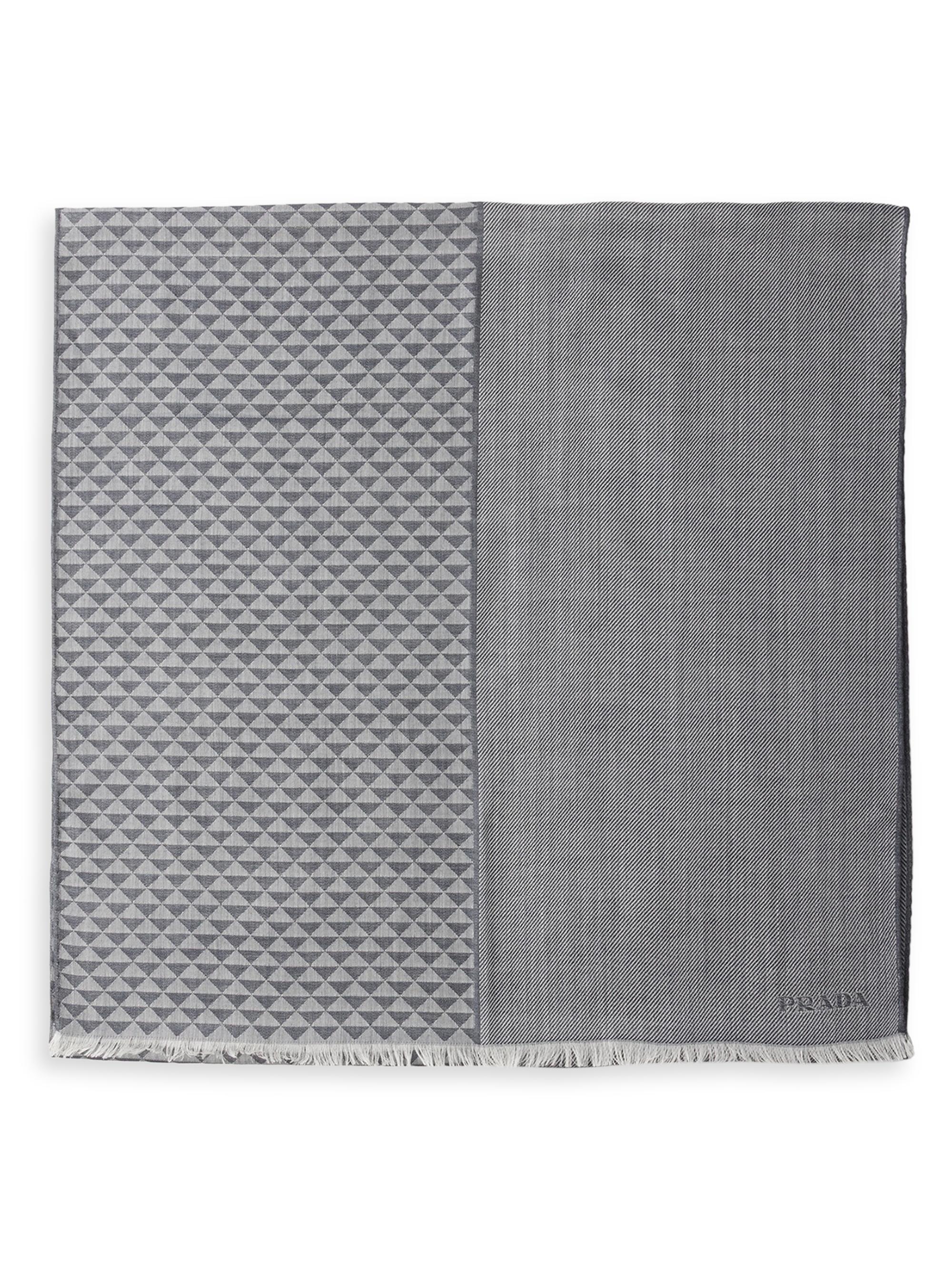 Prada Men's Cashmere, Wool and Silk Scarf - Green