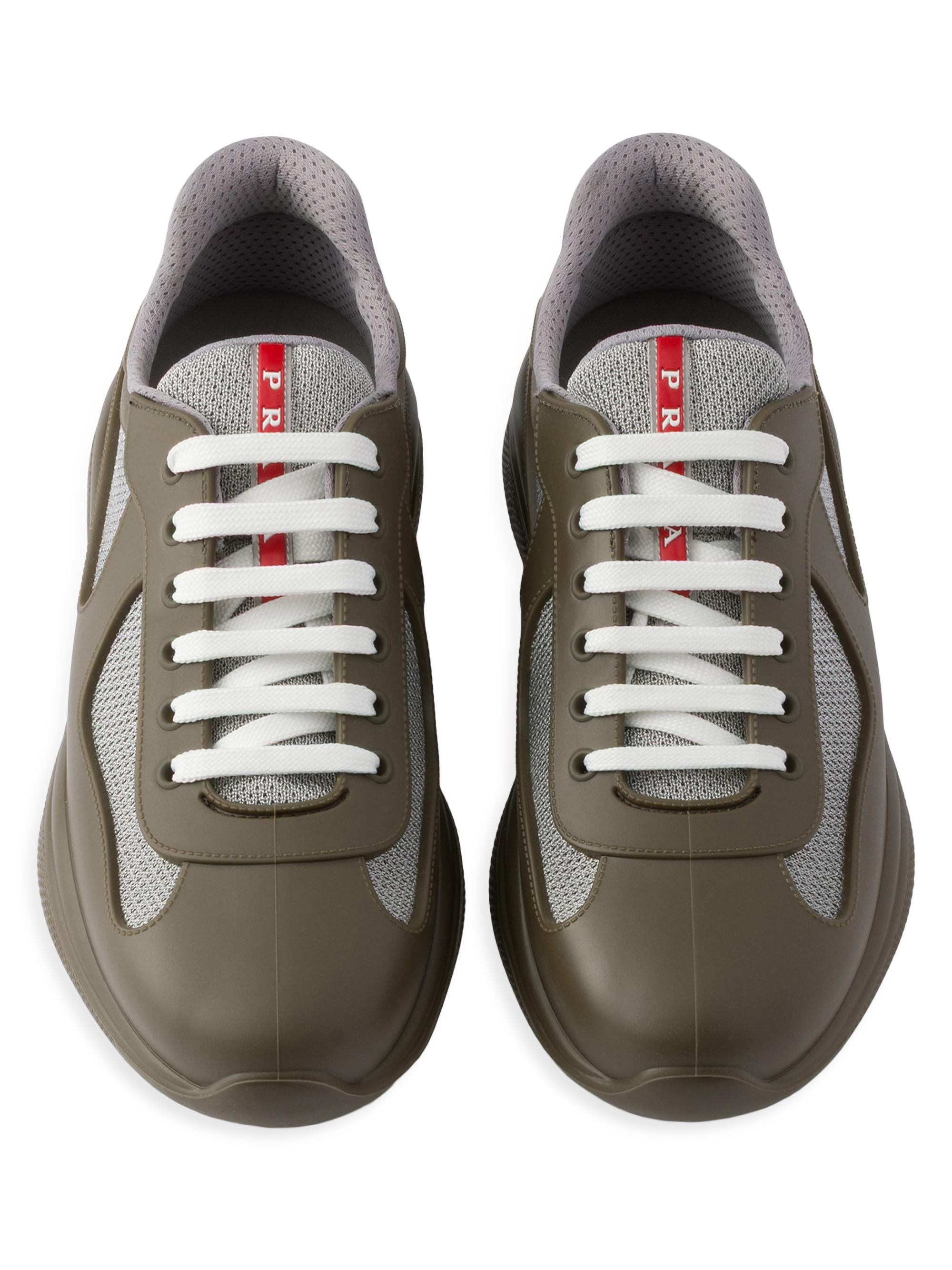 Prada Men's America's Cup Soft Rubber and Bike Fabric Sneakers