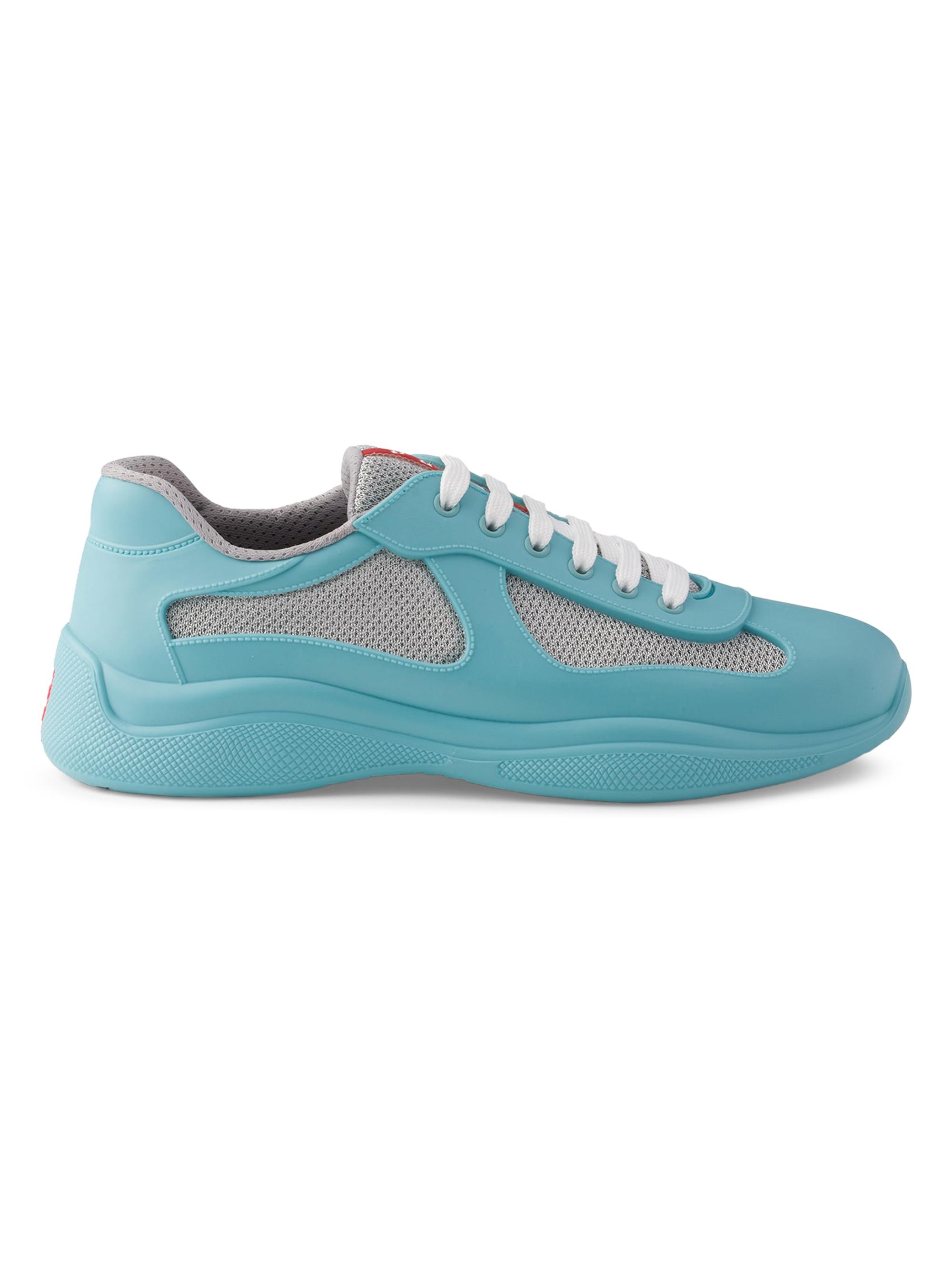 Prada Men's America's Cup Soft Rubber and Bike Fabric Sneakers - Medium Green