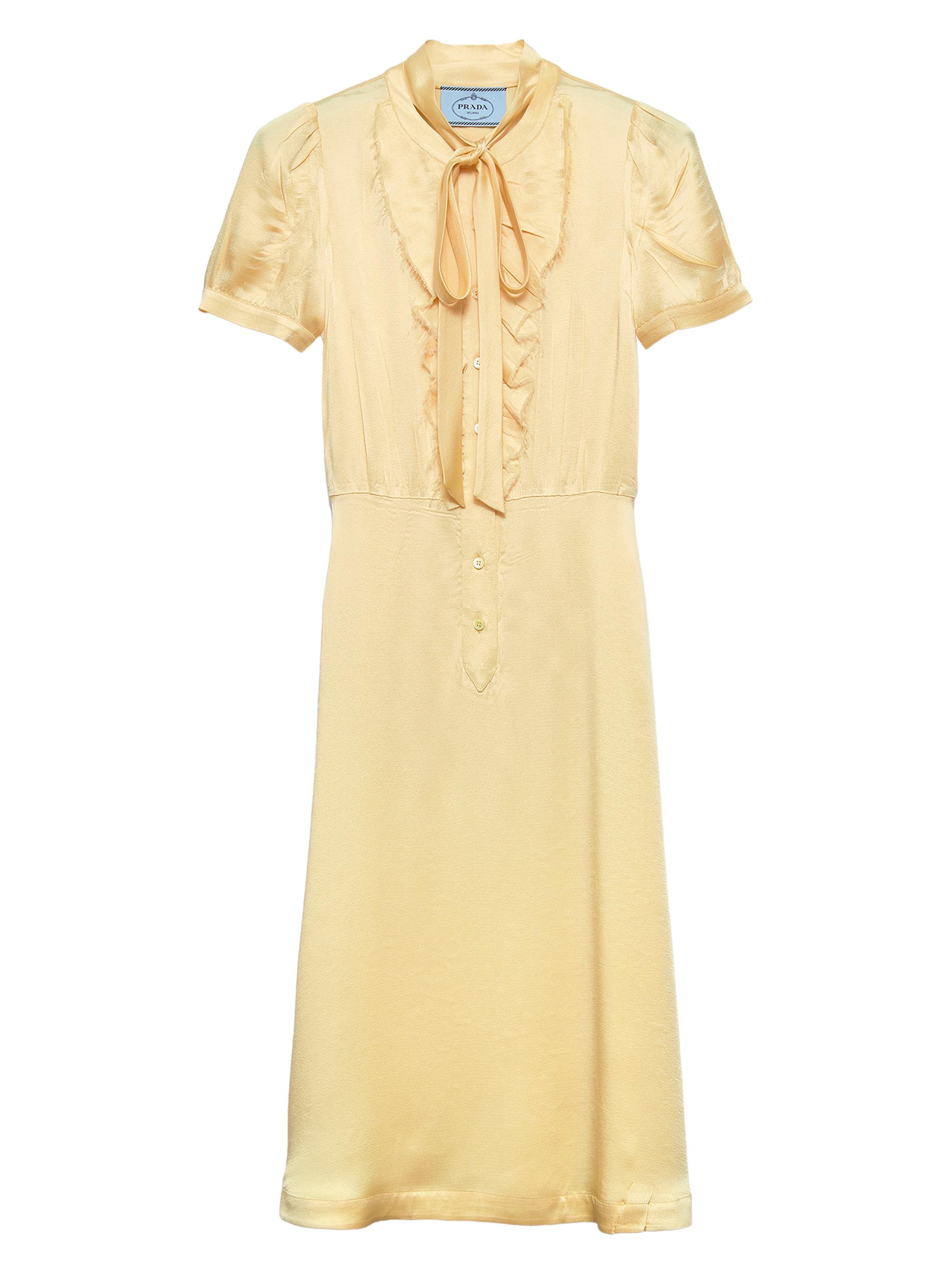 Prada Women's Satin Crepe Dress - Yellow