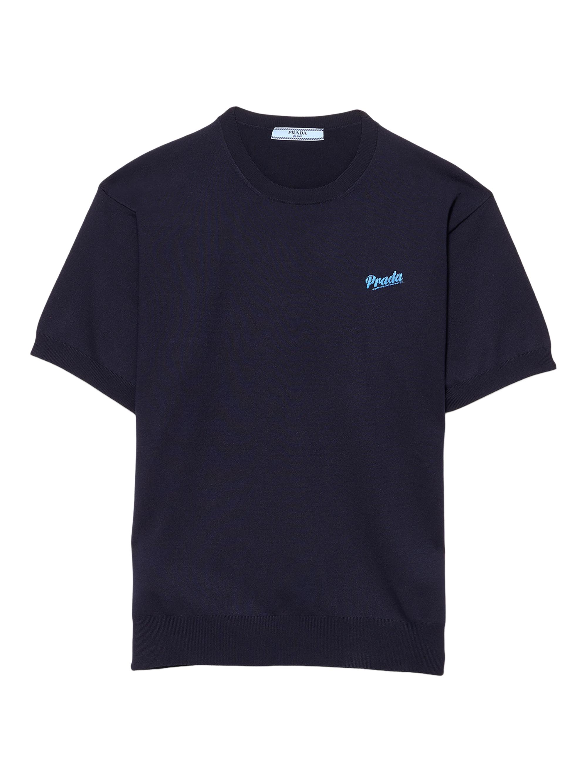 Prada Women's Silk Crew-Neck Sweater - Blue