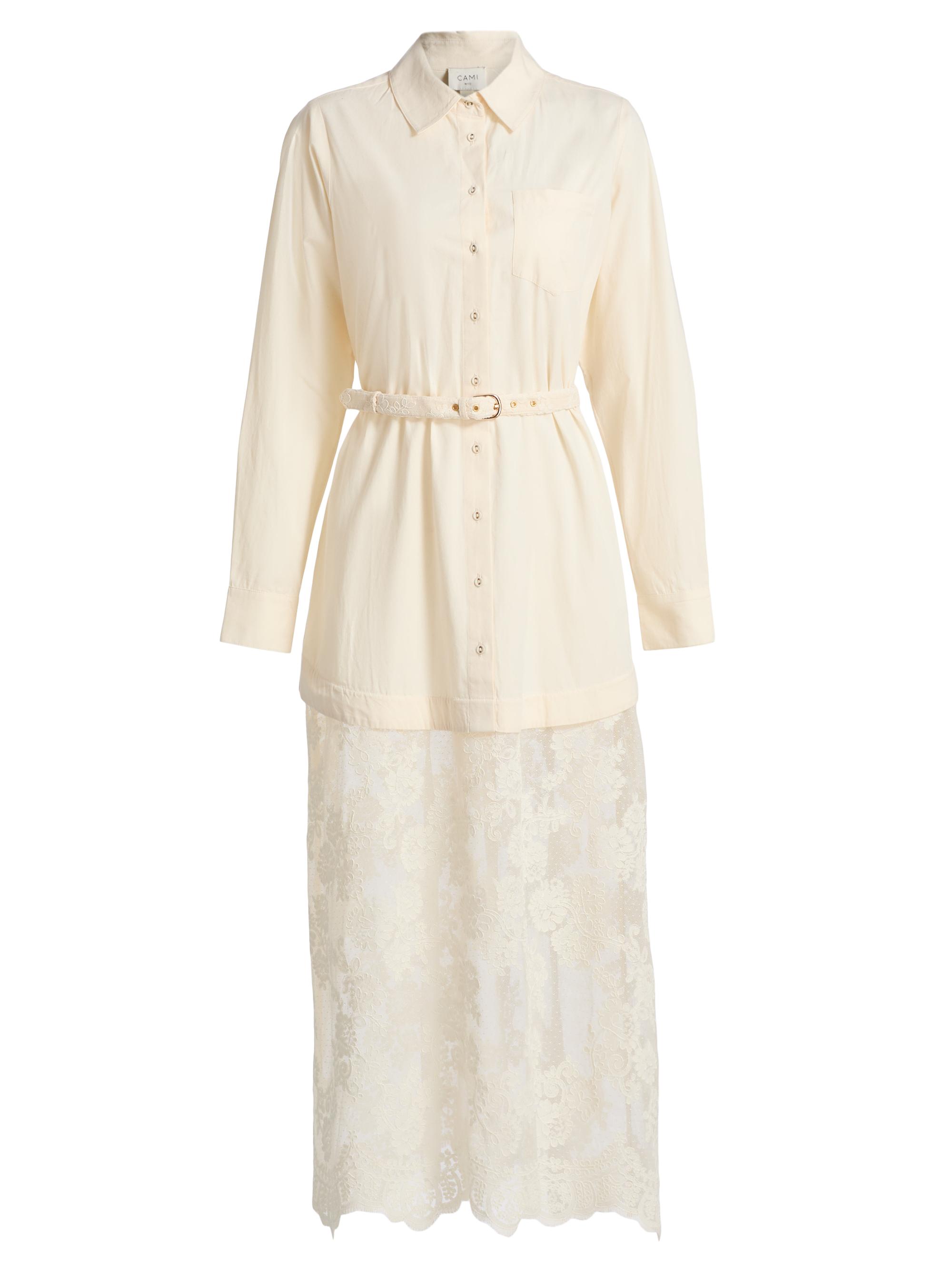 Cami NYC Women's Niveen Cotton & Lace Midi-Dress - Macadamia