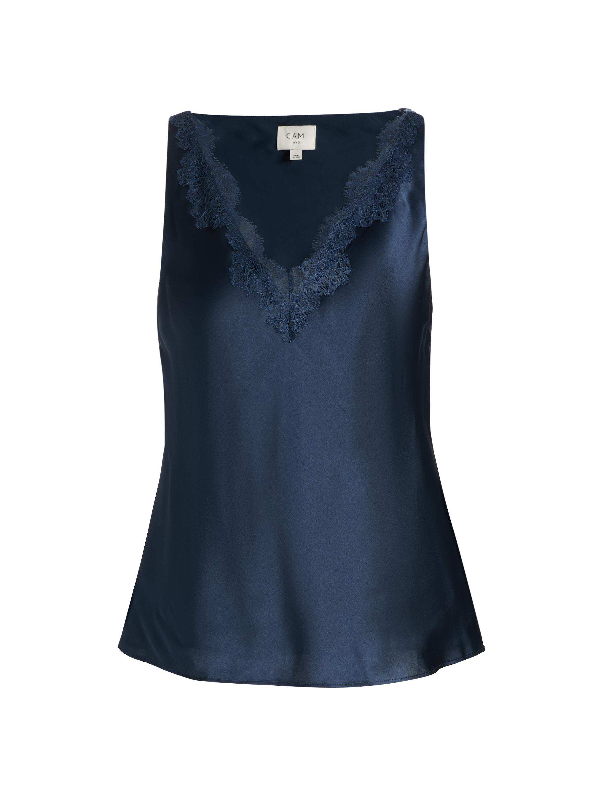 Cami NYC Women's Marris Silk & Lace-Trim Camisole - Moody Blue