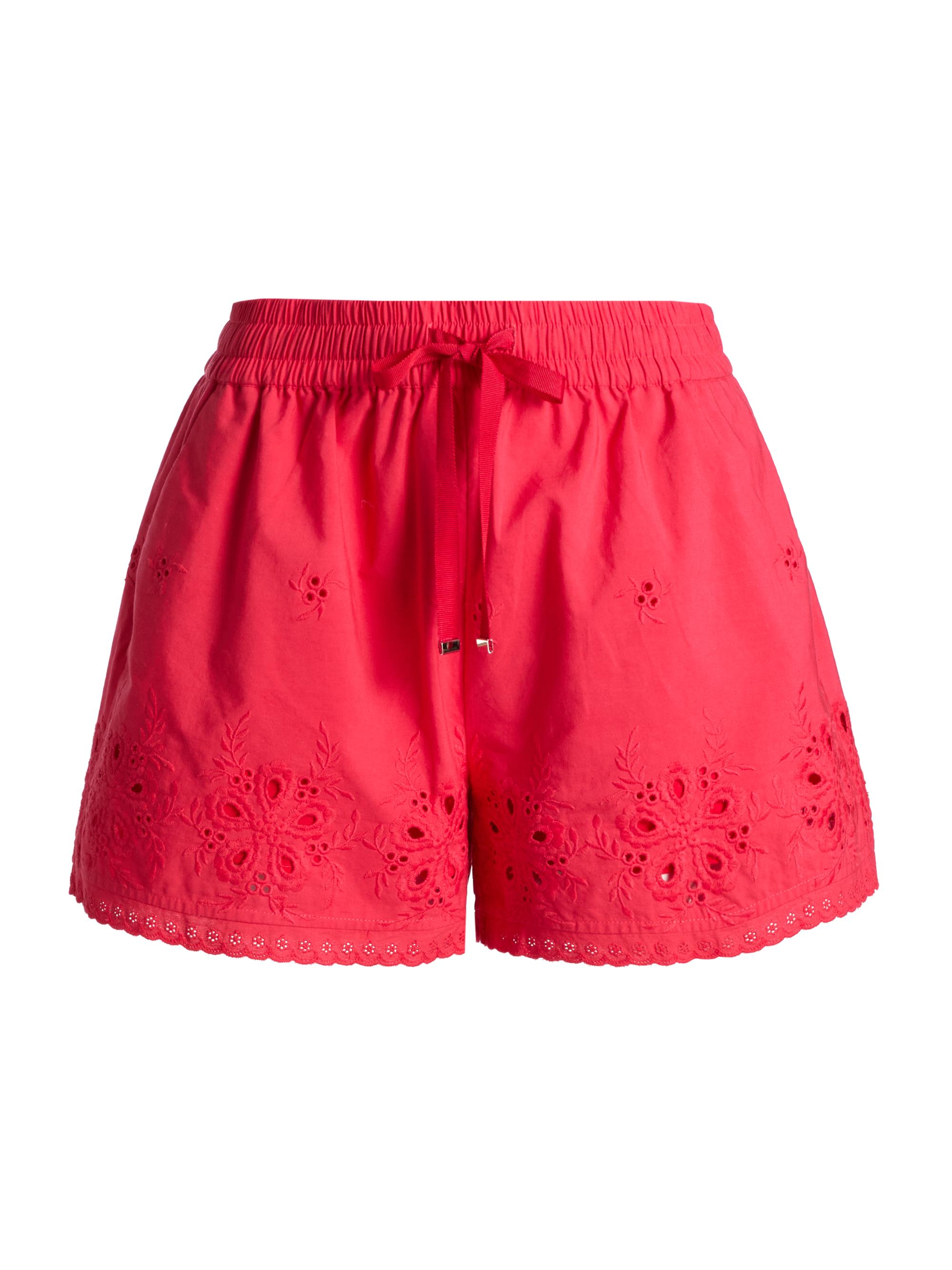 Cami NYC Women's Jorni Mid-Rise Cotton Eyelet Shorts - Candy Apple