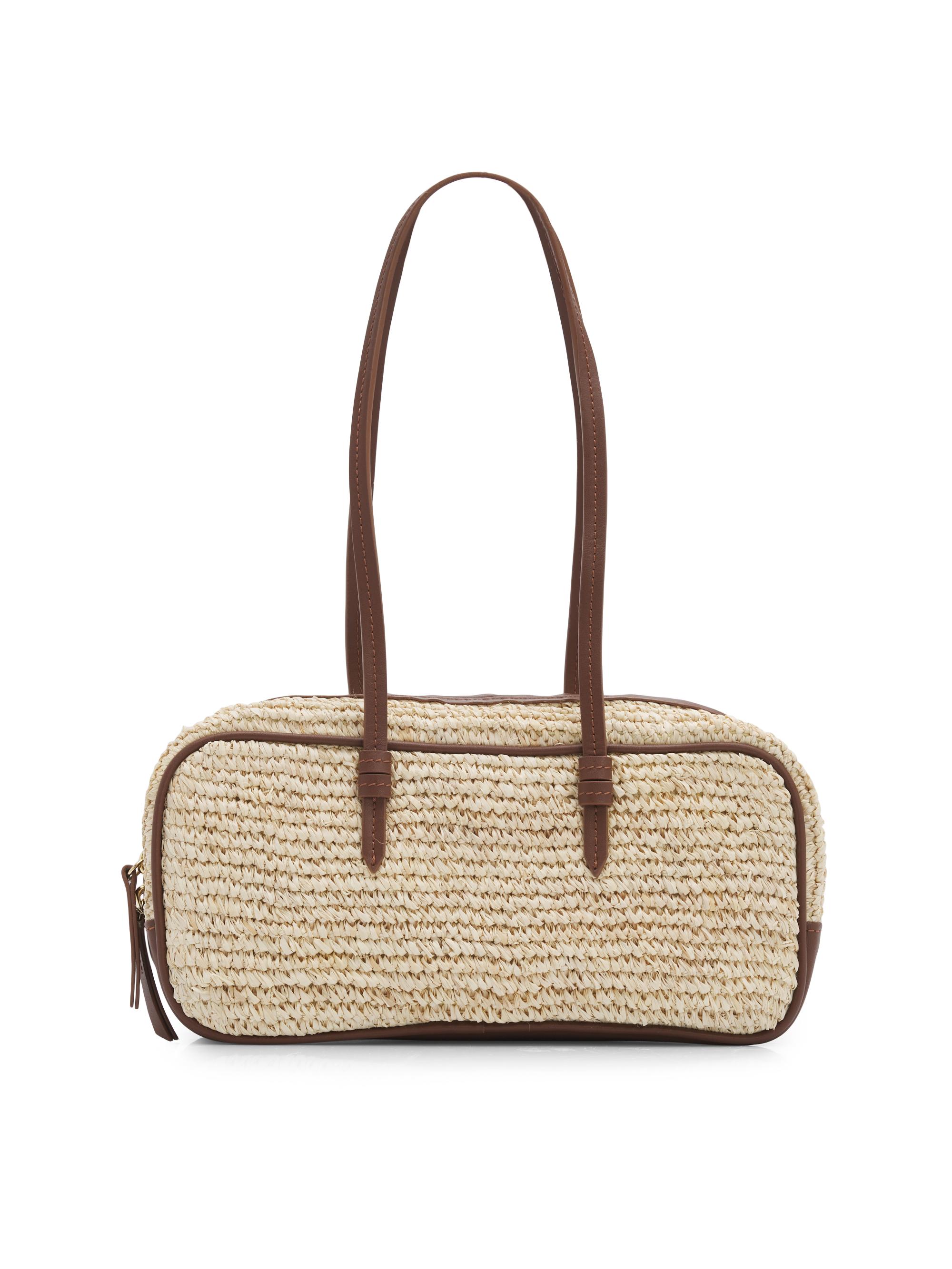 Poolside Women's The Bowler Raffia Bag - Natural