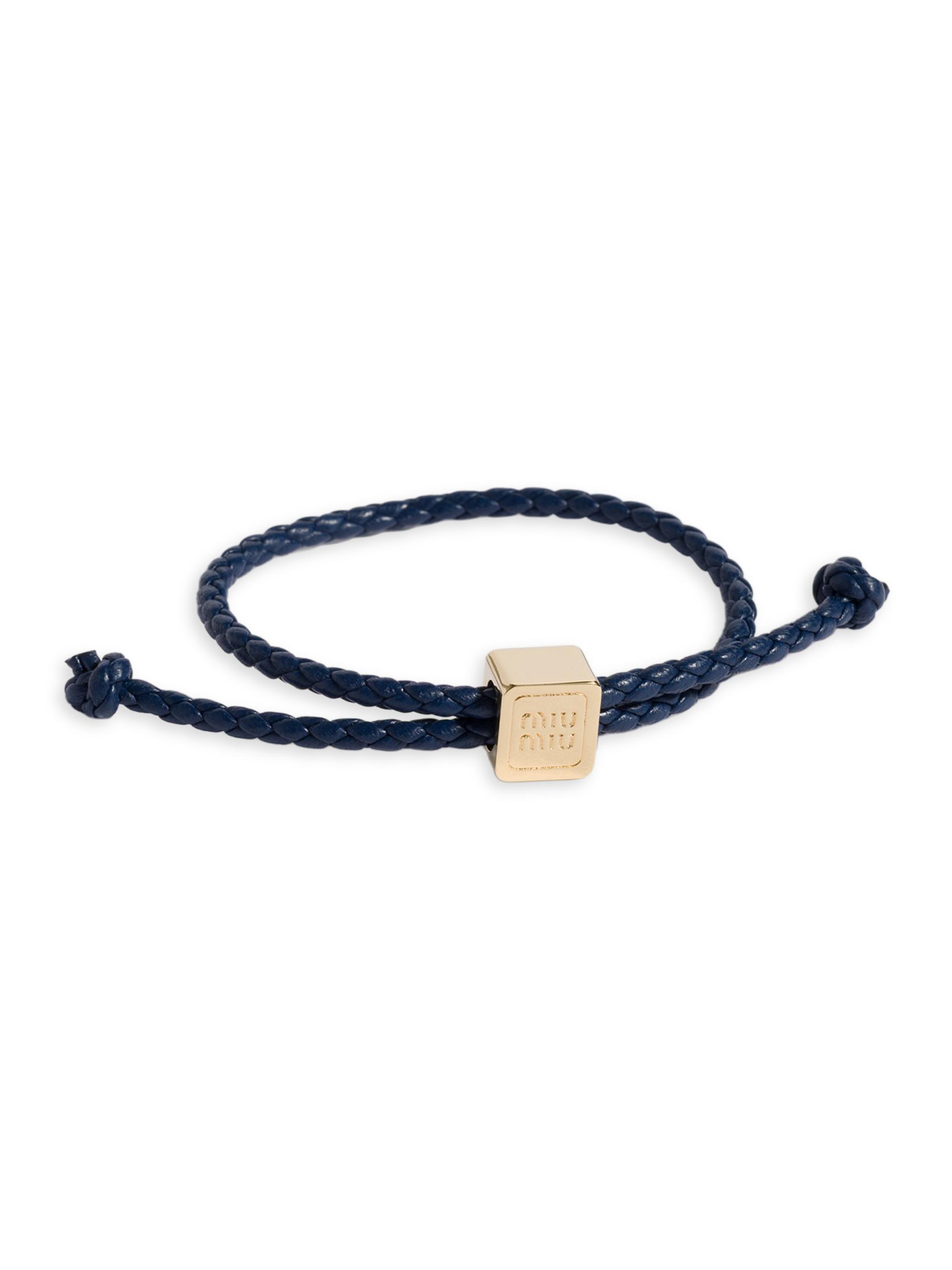 Miu Miu Women's Leather Bracelet - Dark Blue