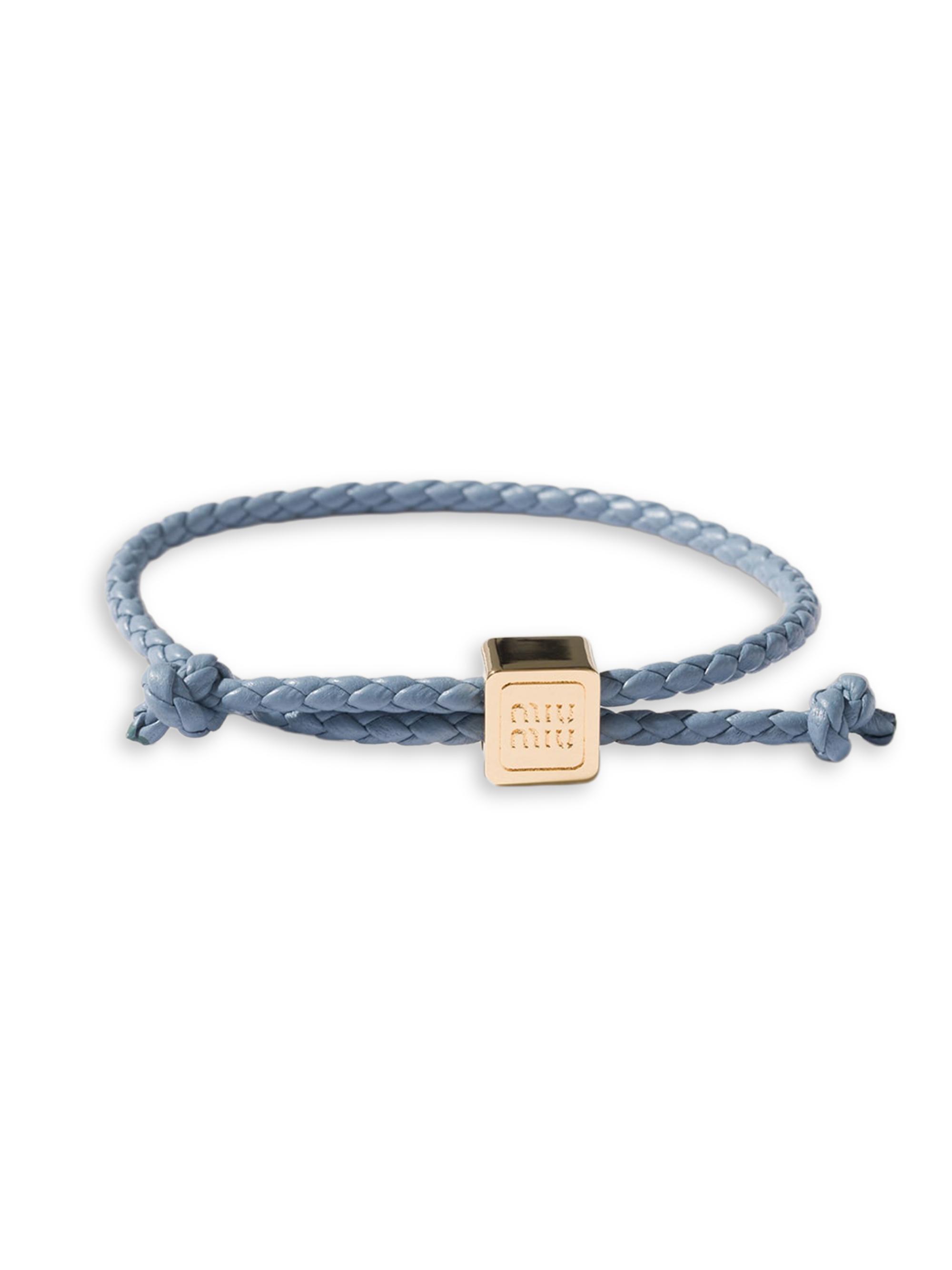 Miu Miu Women's Leather Bracelet - Light Blue