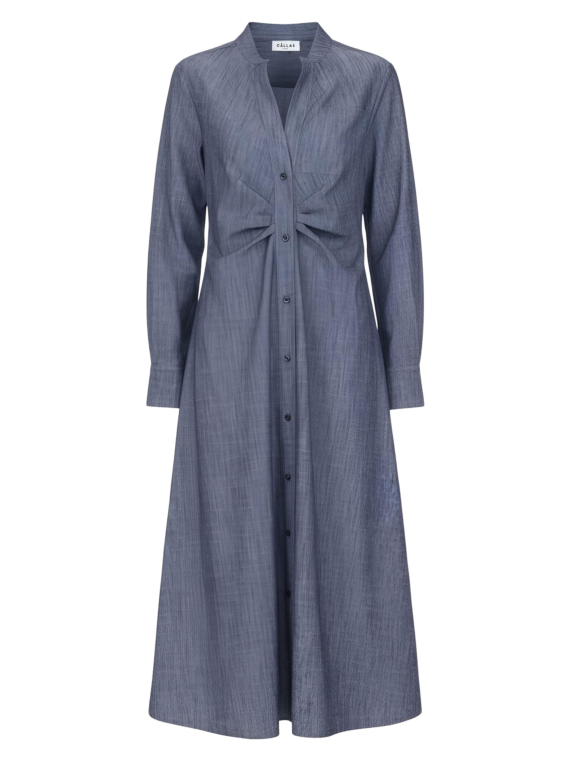 Callas Milano Women's Genny Long Sleeve Shirt Dress - Navy