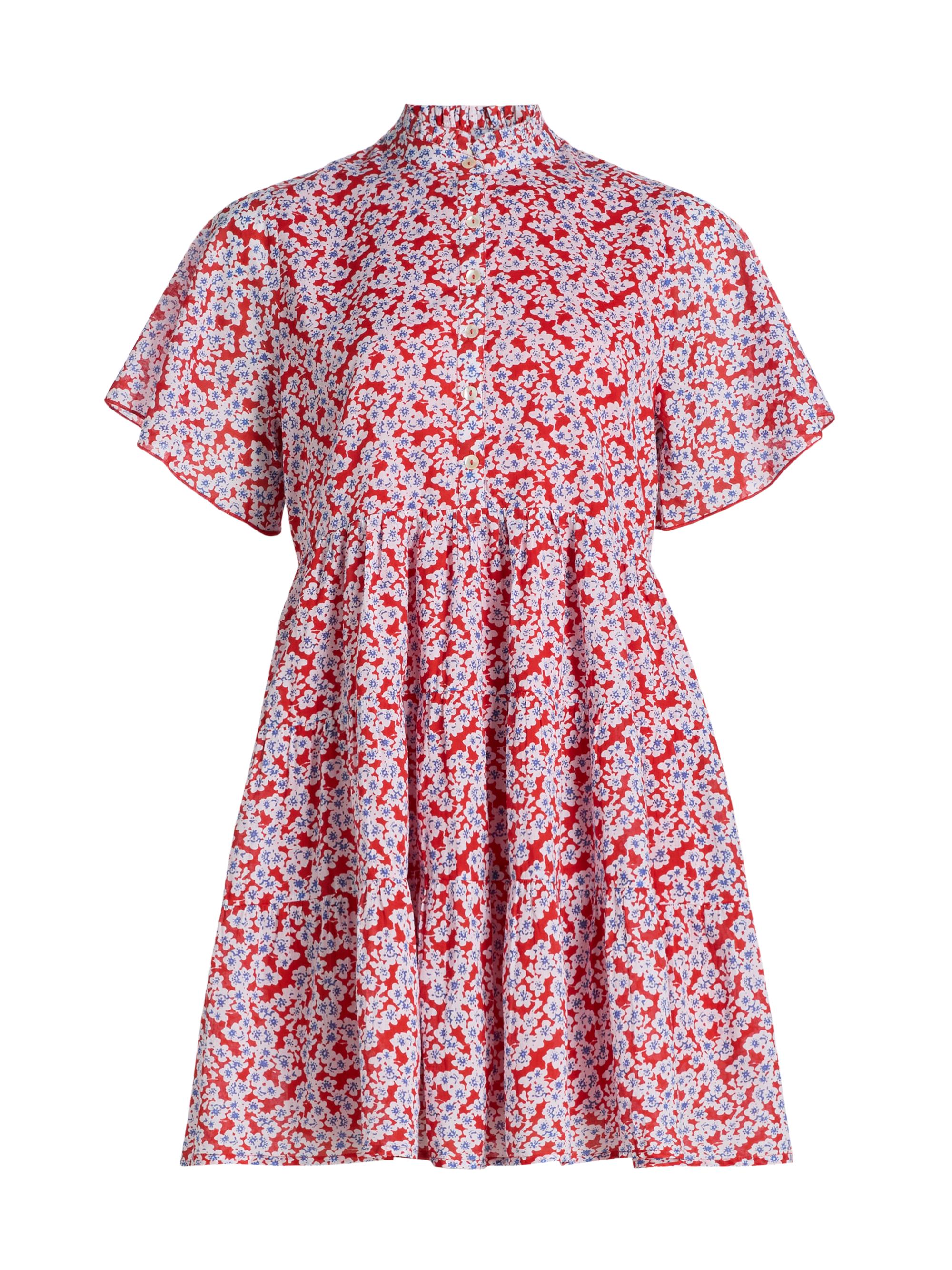 Ro's Garden Women's Vibeka Floral Cotton Minidress - Red