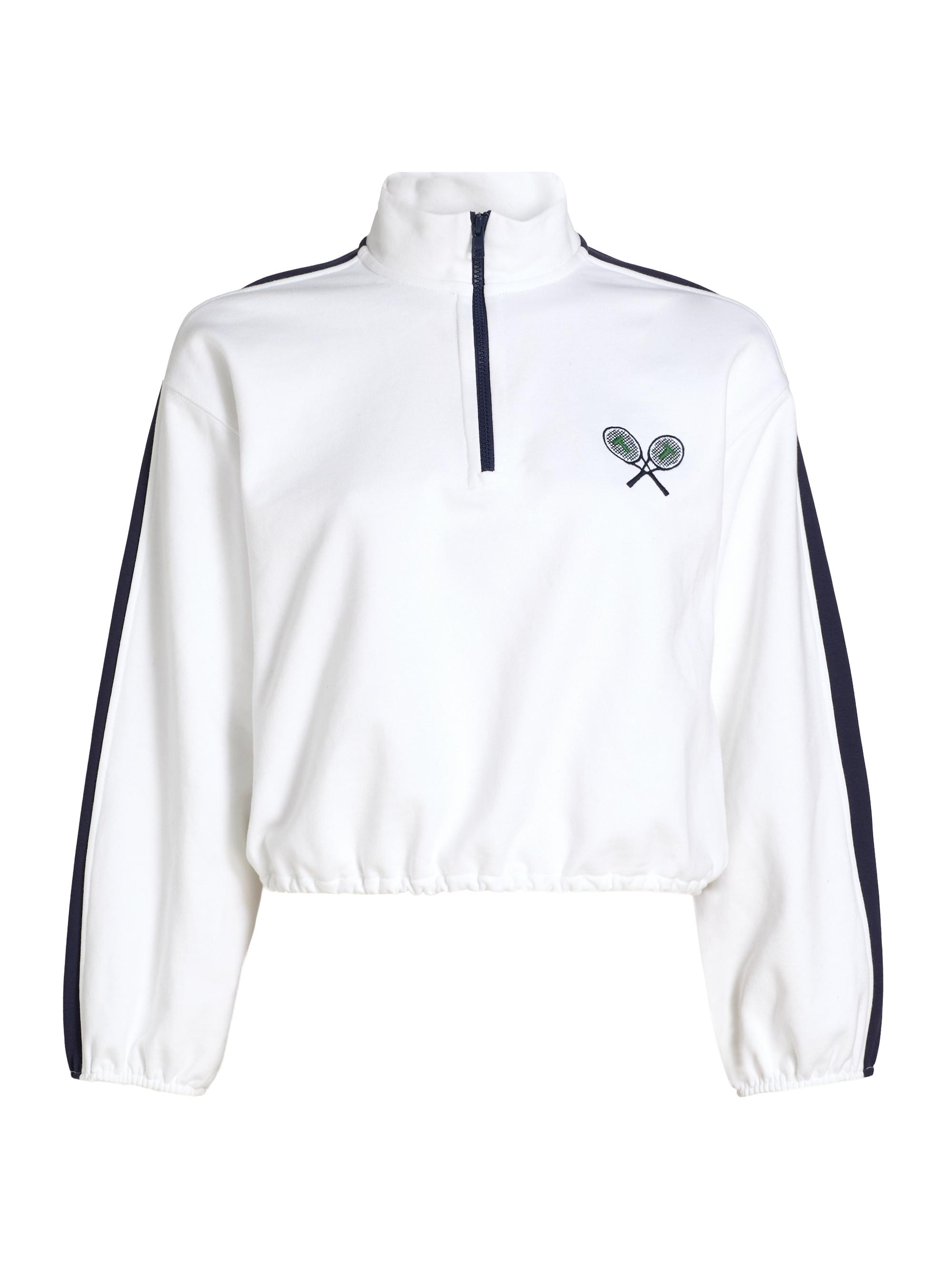 Tanya Taylor Women's Maria Terry Quarter-Zip Pullover - Optic White